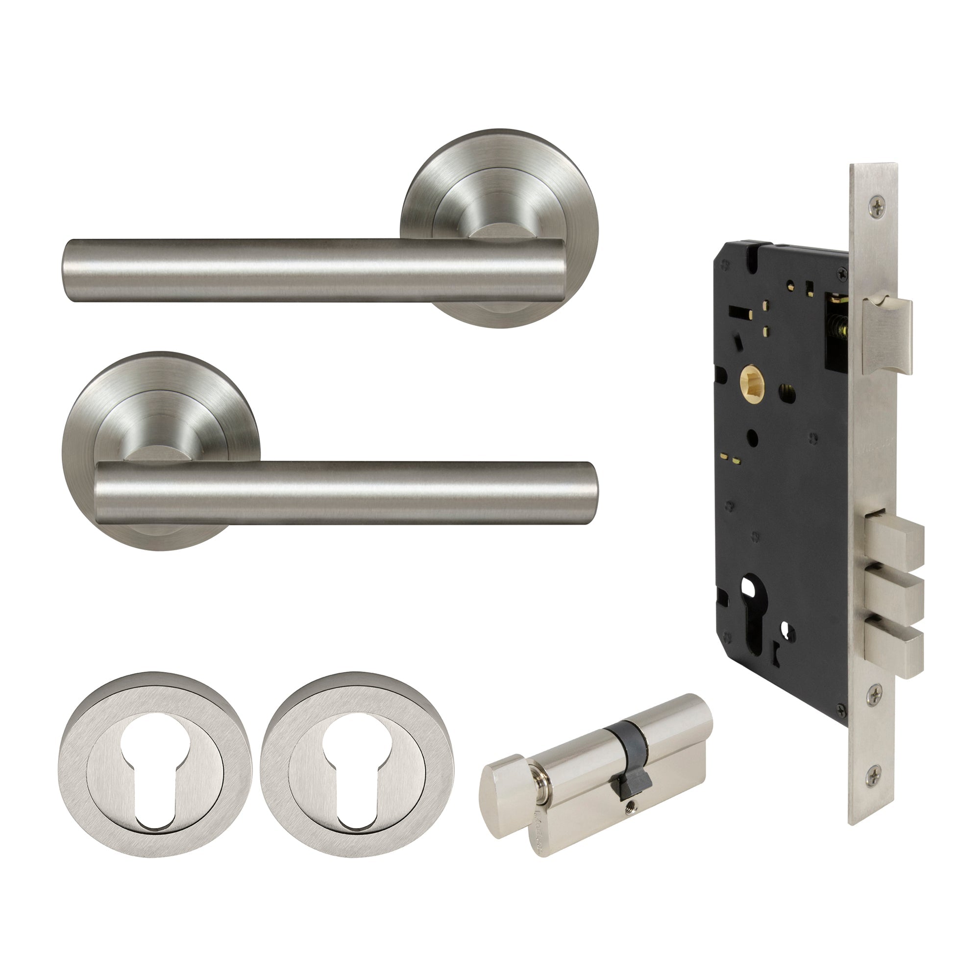 Charleston Entrance Set - Brushed Nickel