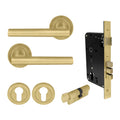 Charleston Entrance Set - Matt Satin Brass