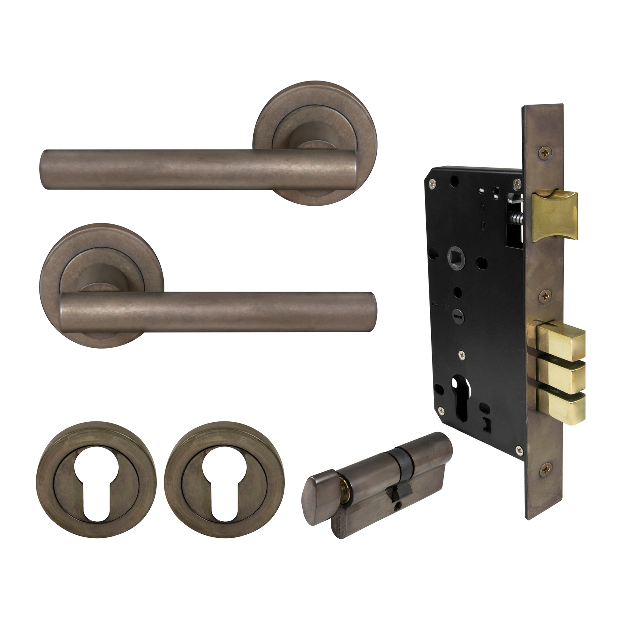 Charleston Entrance Set - Natural Bronze