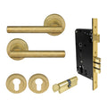Charleston Entrance Set - Rumbled Brass