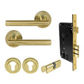 Charleston Entrance Set - Unlacquered Brass