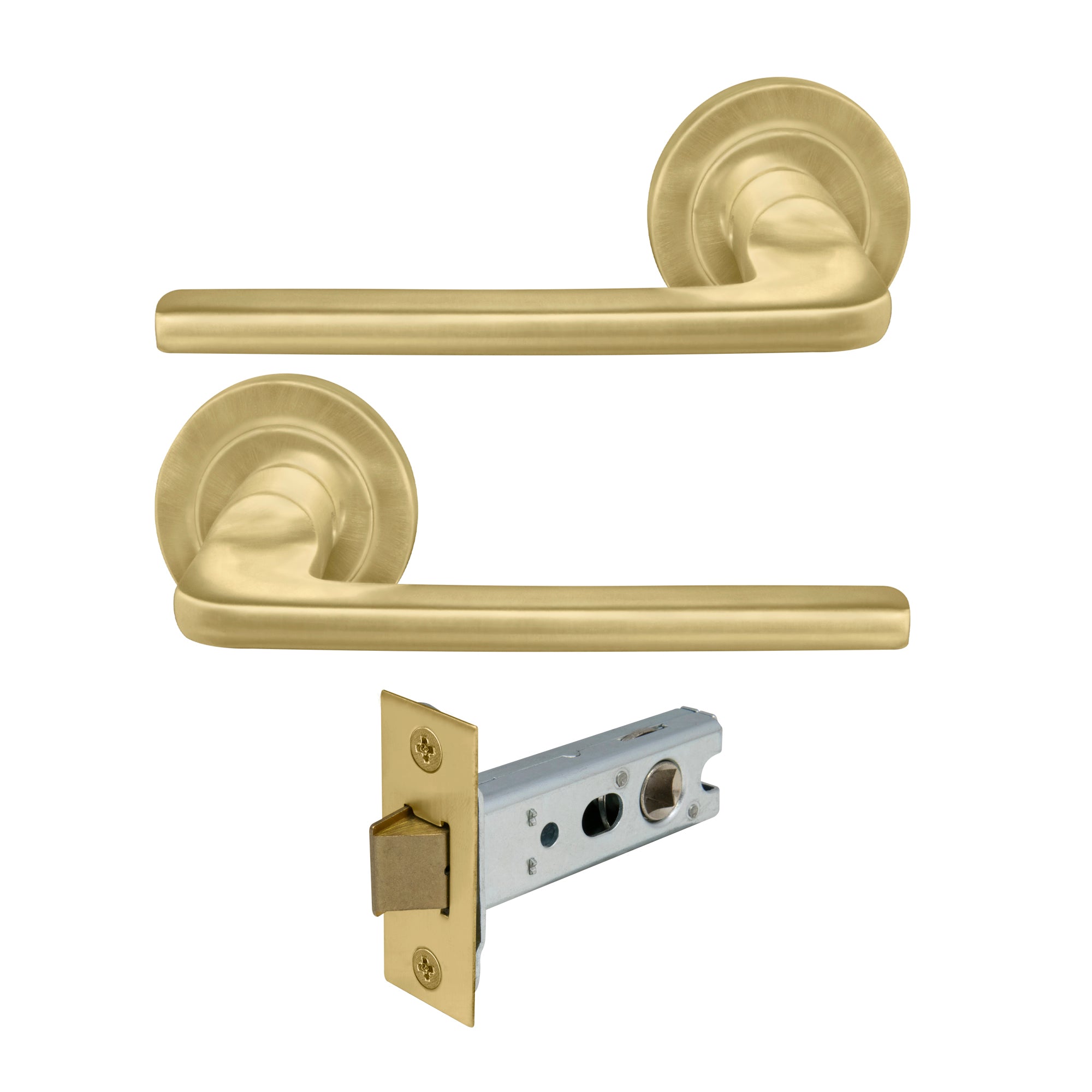 Chalet Passage Set - Matt Satin Brass