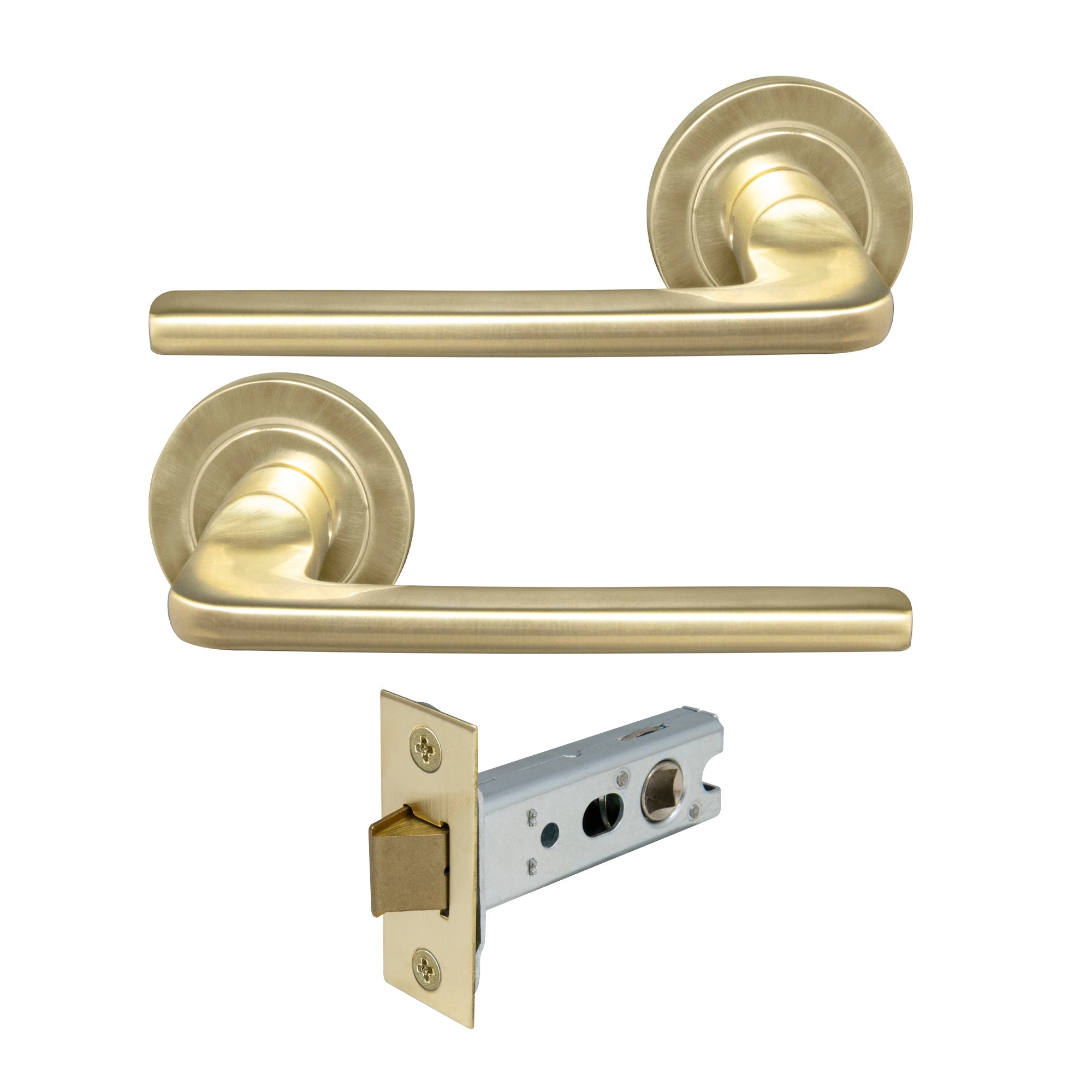 Chalet Passage Set - Unlacquered Satin Brass