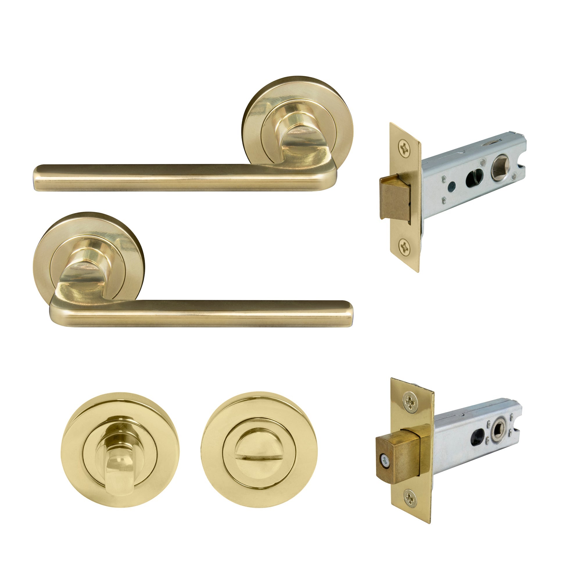 Chalet Privacy Set - Polished Brass