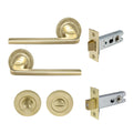 Chalet Privacy Set - Unlacquered Satin Brass