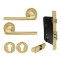 Chalet Entrance Set - Matt Satin Brass