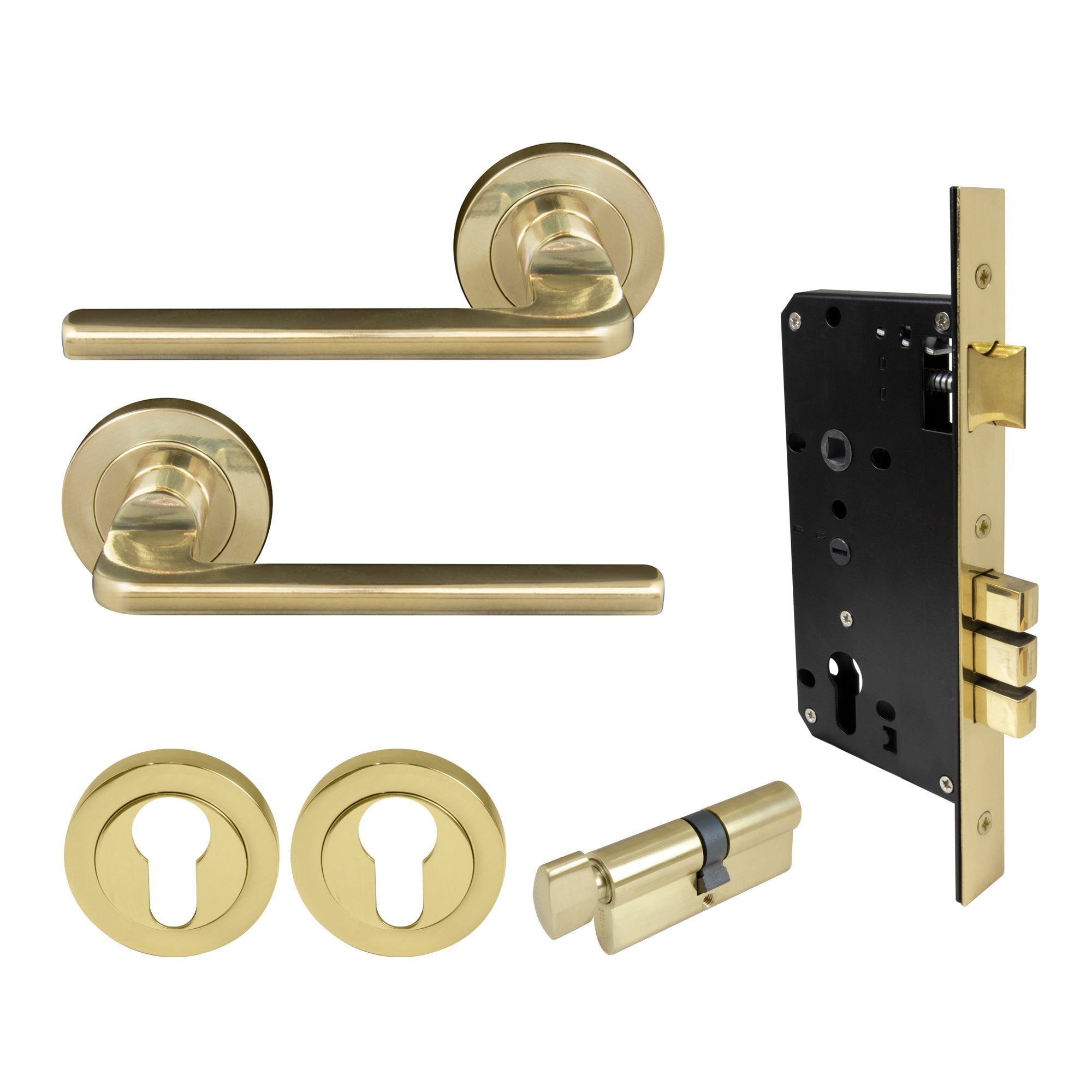 Chalet Entrance Set - Polished Brass