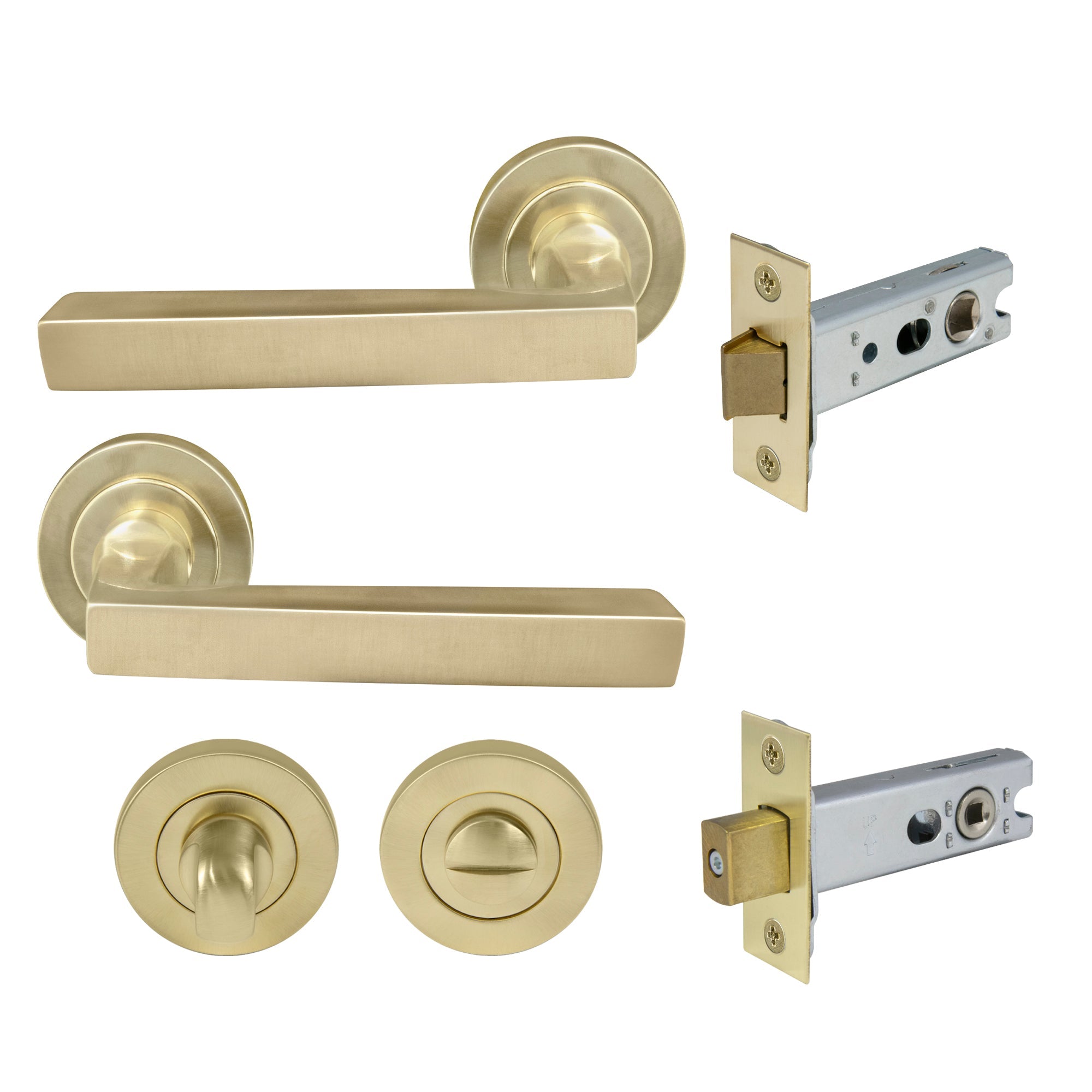 Federal Privacy Set - Unlacquered Satin Brass