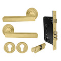Federal Entrance Set - Matt Satin Brass