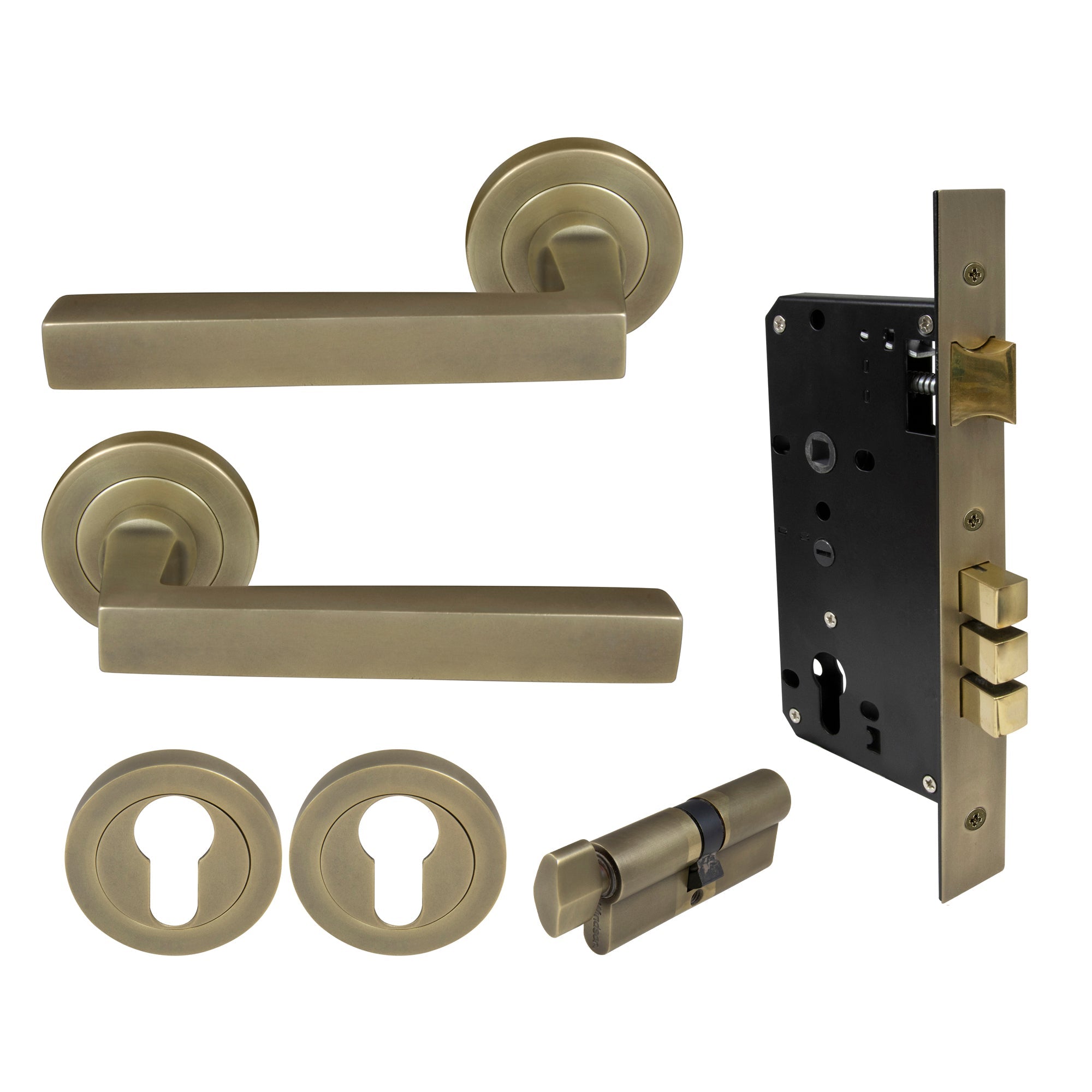 Federal Entrance Set - Roman Brass