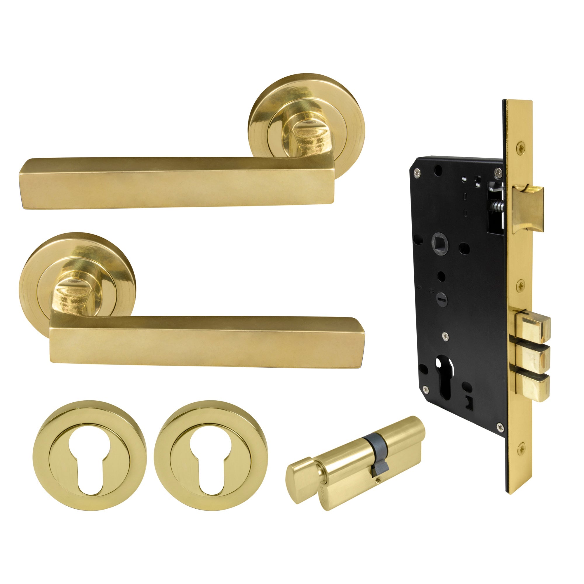 Federal Entrance Set - Unlacquered Brass