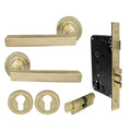 Federal Entrance Set - Unlacquered Satin Brass