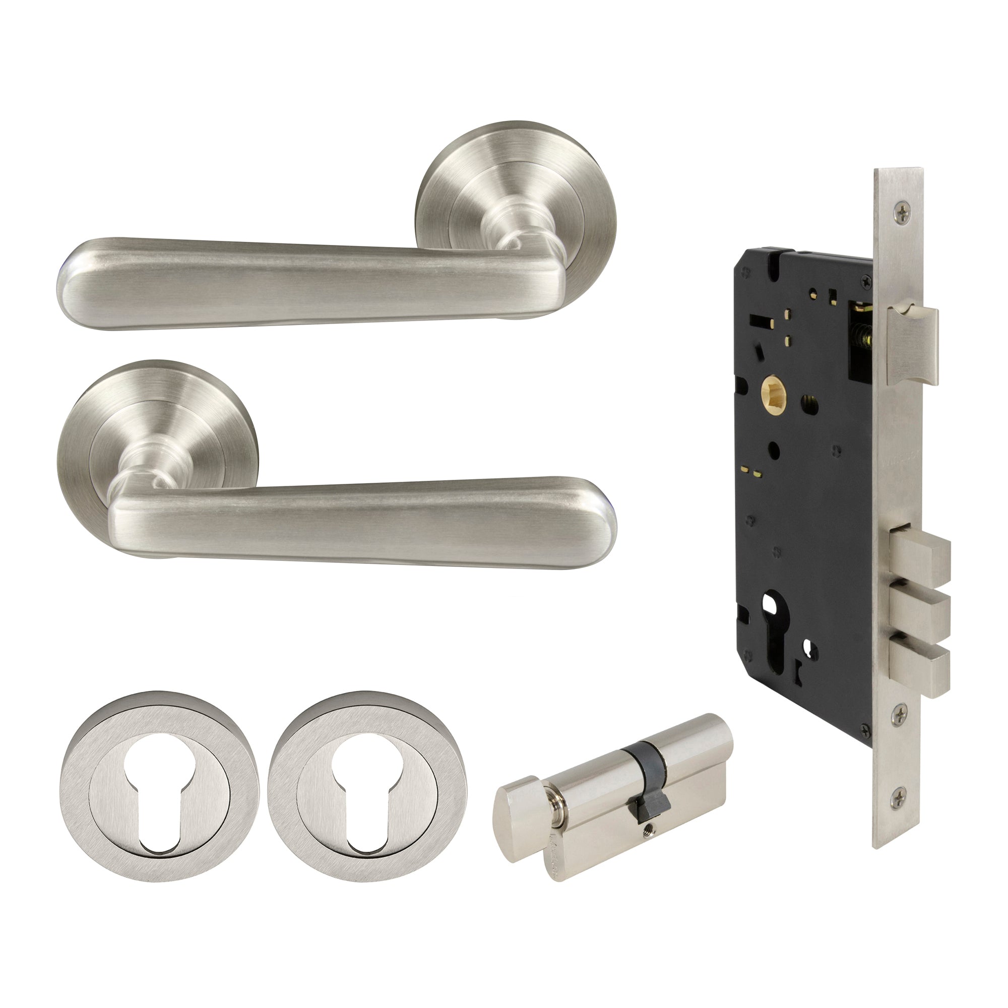 Villa Entrance Set - Brushed Nickel