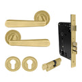 Villa Entrance Set - Matt Satin Brass