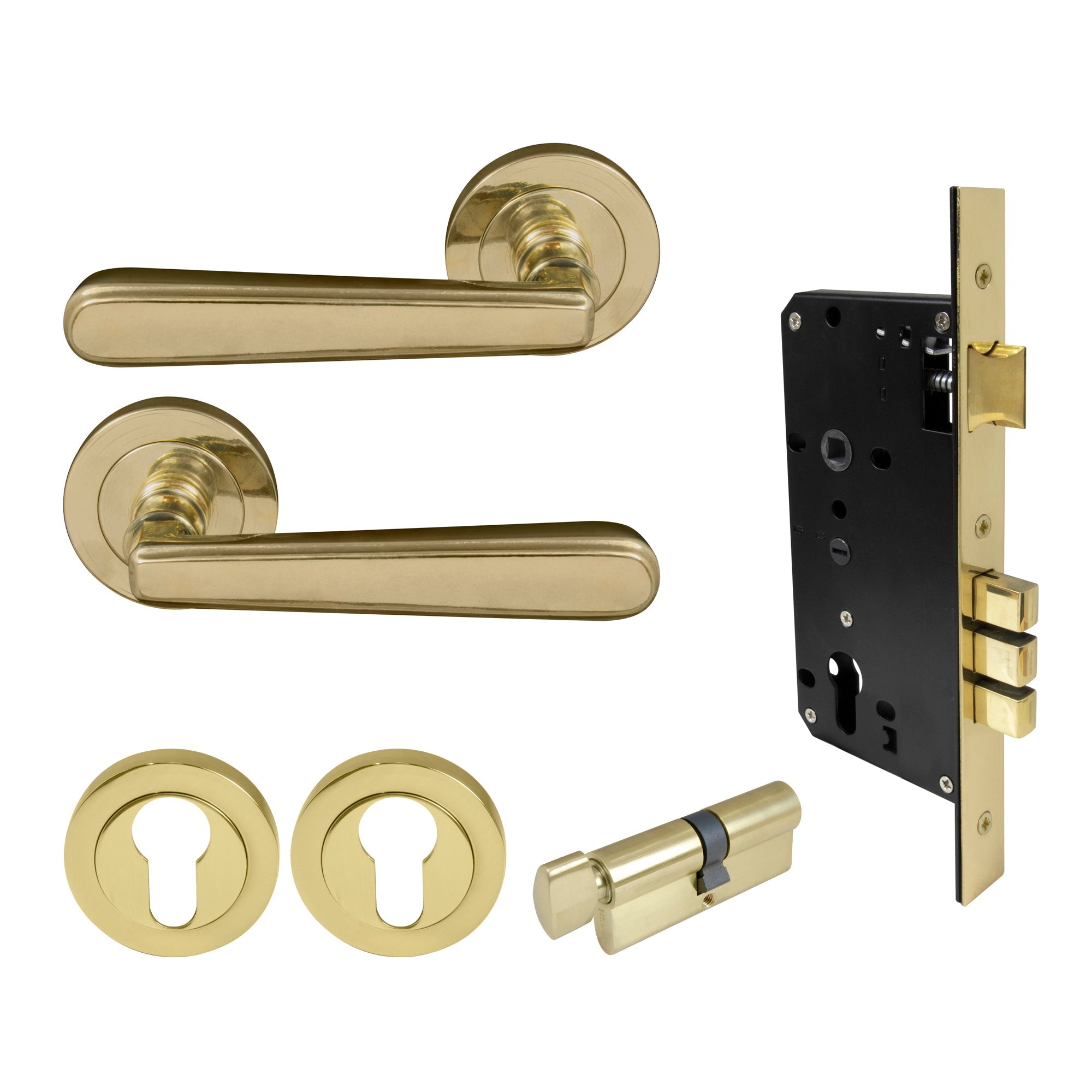 Villa Entrance Set - Polished Brass
