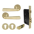 Villa Entrance Set - Unlacquered Satin Brass