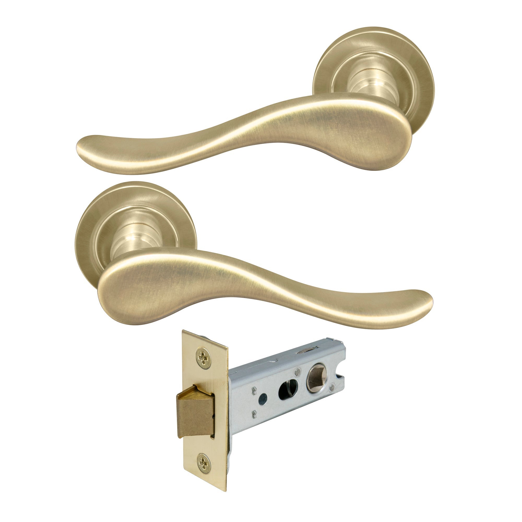 Haven Passage Set - Unlacquered Satin Brass