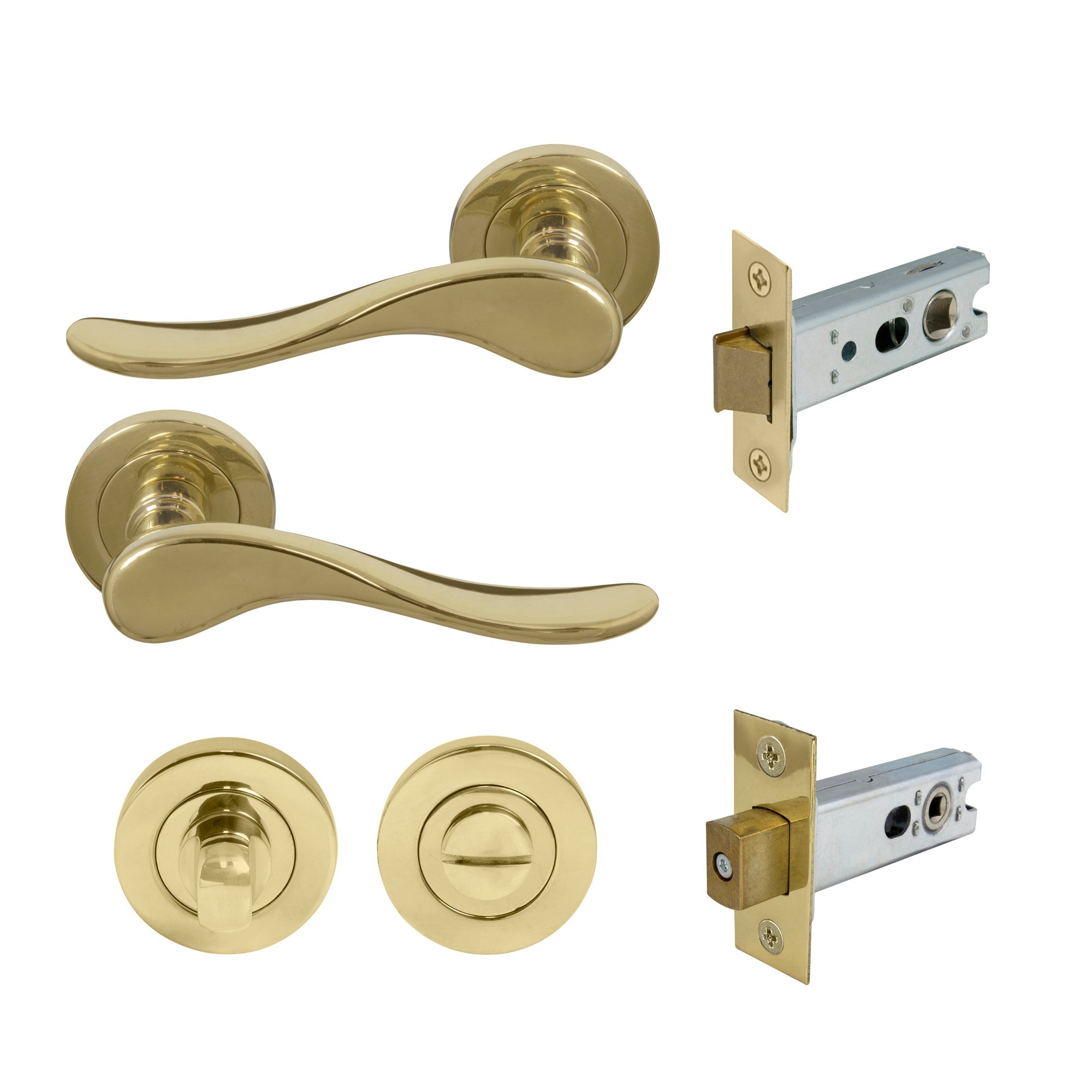 Haven Privacy Set - Polished Brass