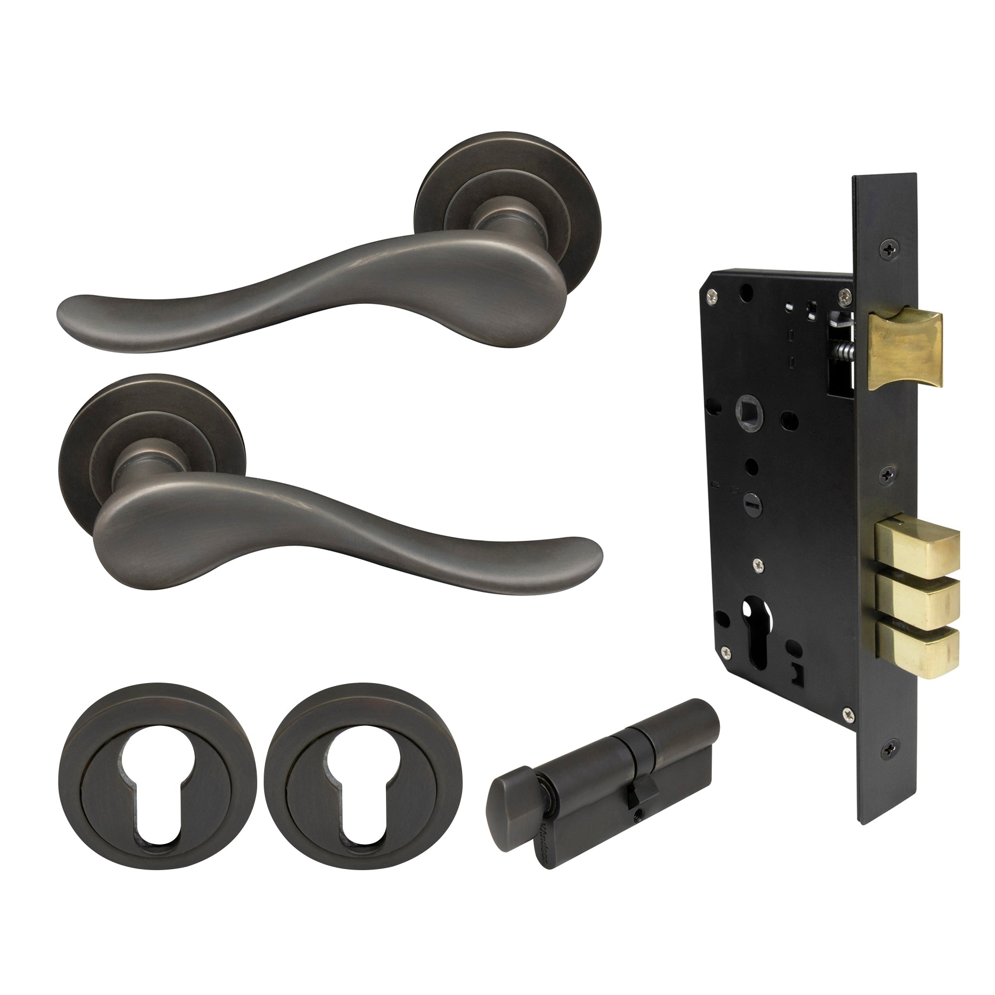 Haven Entrance Set - Dark Roman Brass