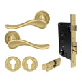 Haven Entrance Set - Matt Satin Brass