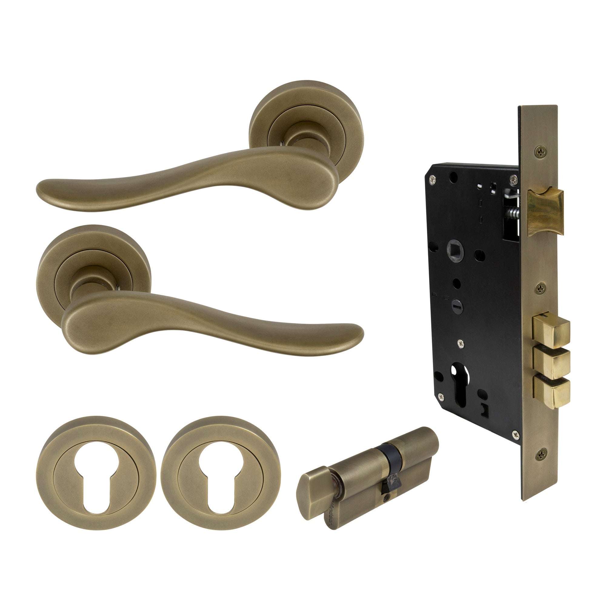 Haven Entrance Set - Roman Brass