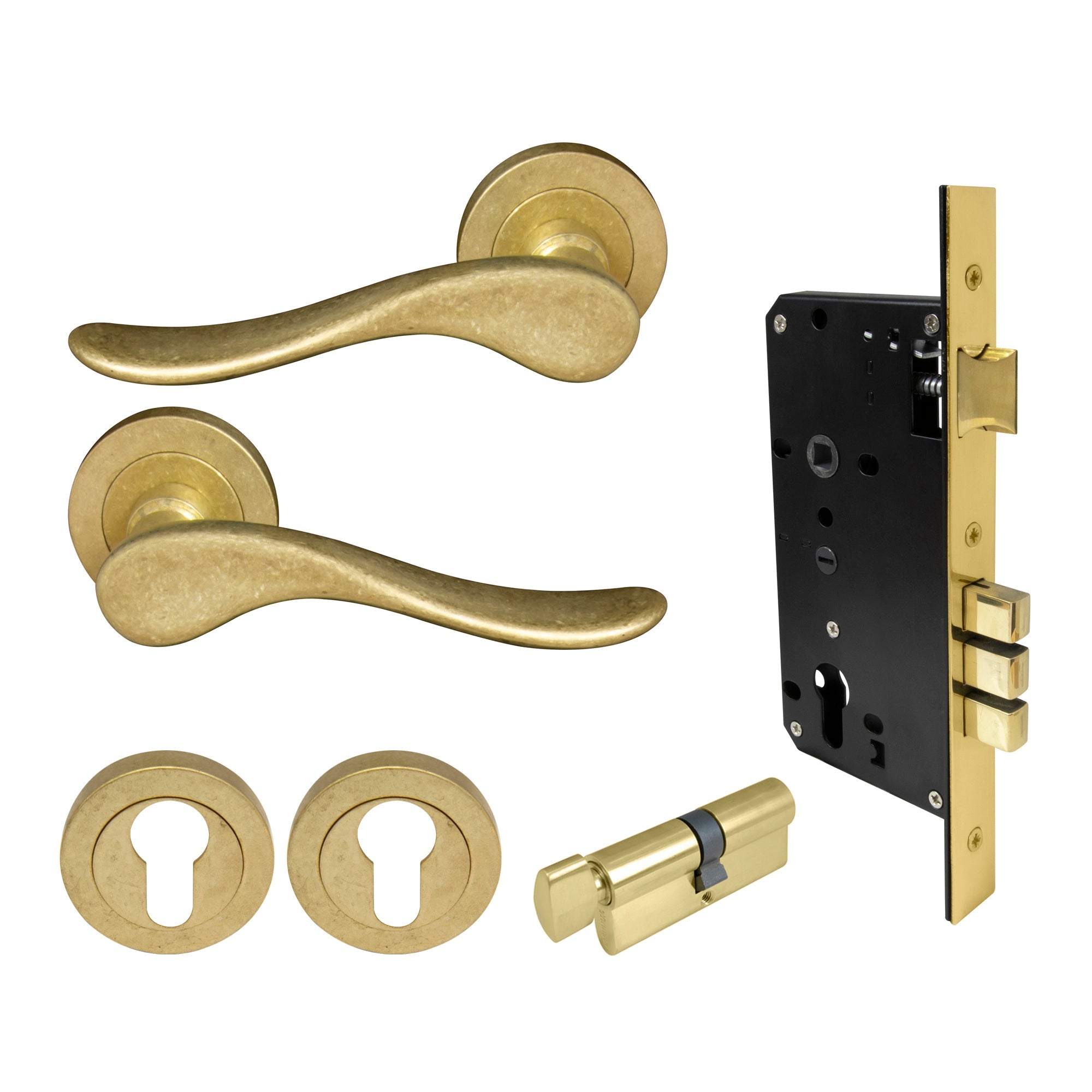 Haven Entrance Set - Rumbled Brass