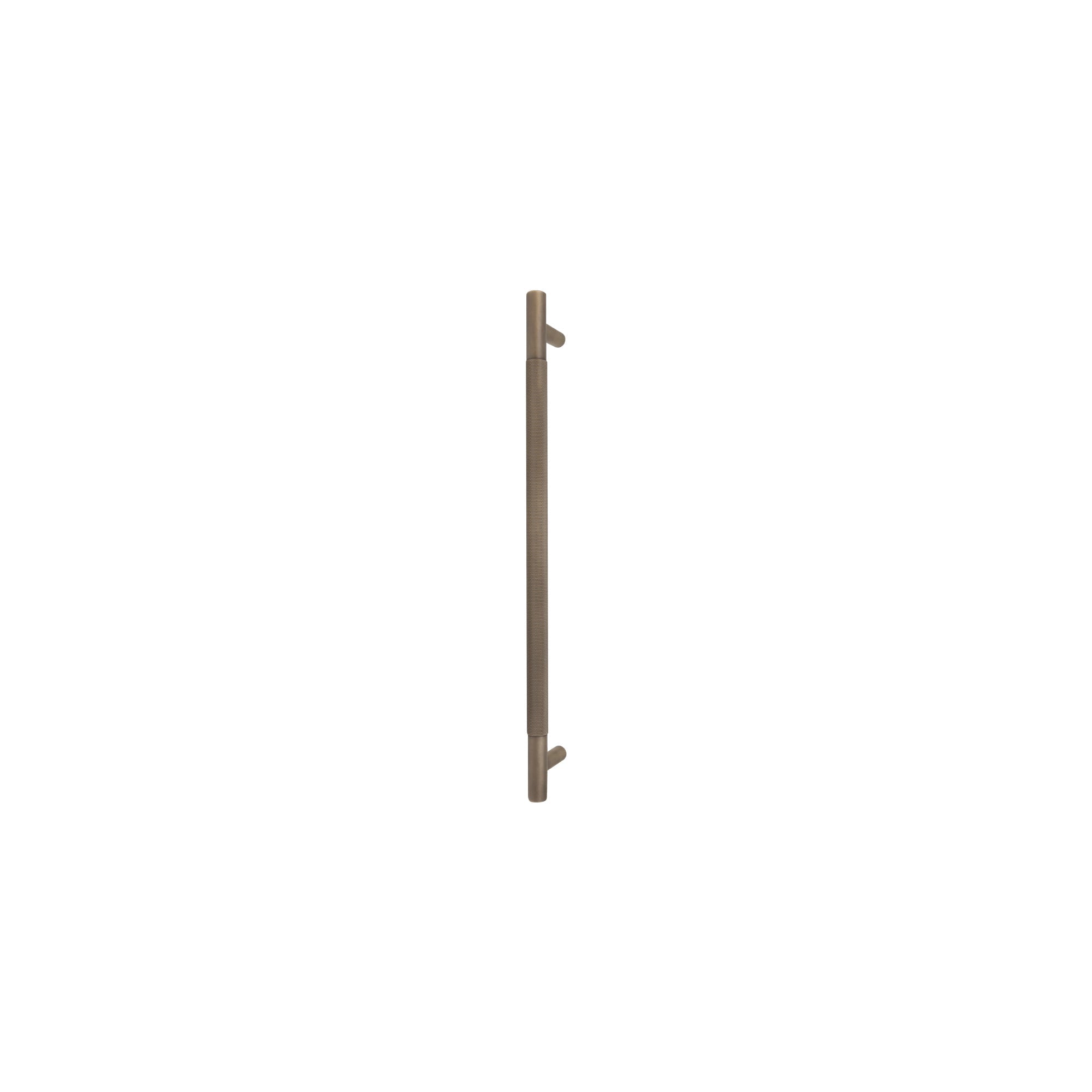 Sento Pull Handle 450mm - Diamond Knurl - Face Fixed - Roman Brass