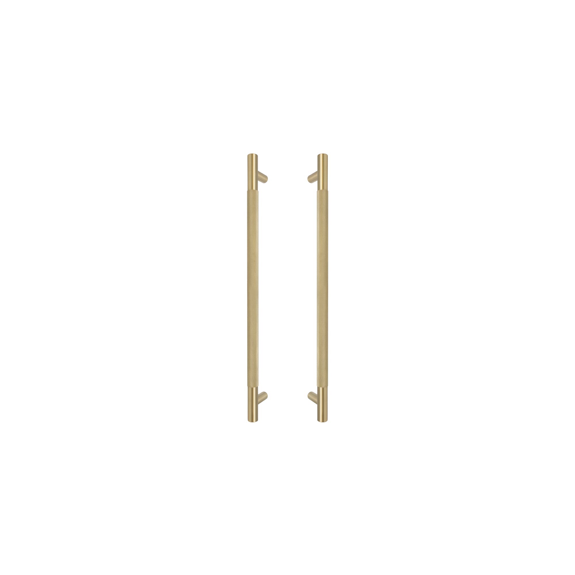 Sento Pull Handle 450mm - Diamond Knurl - Matt Satin Brass