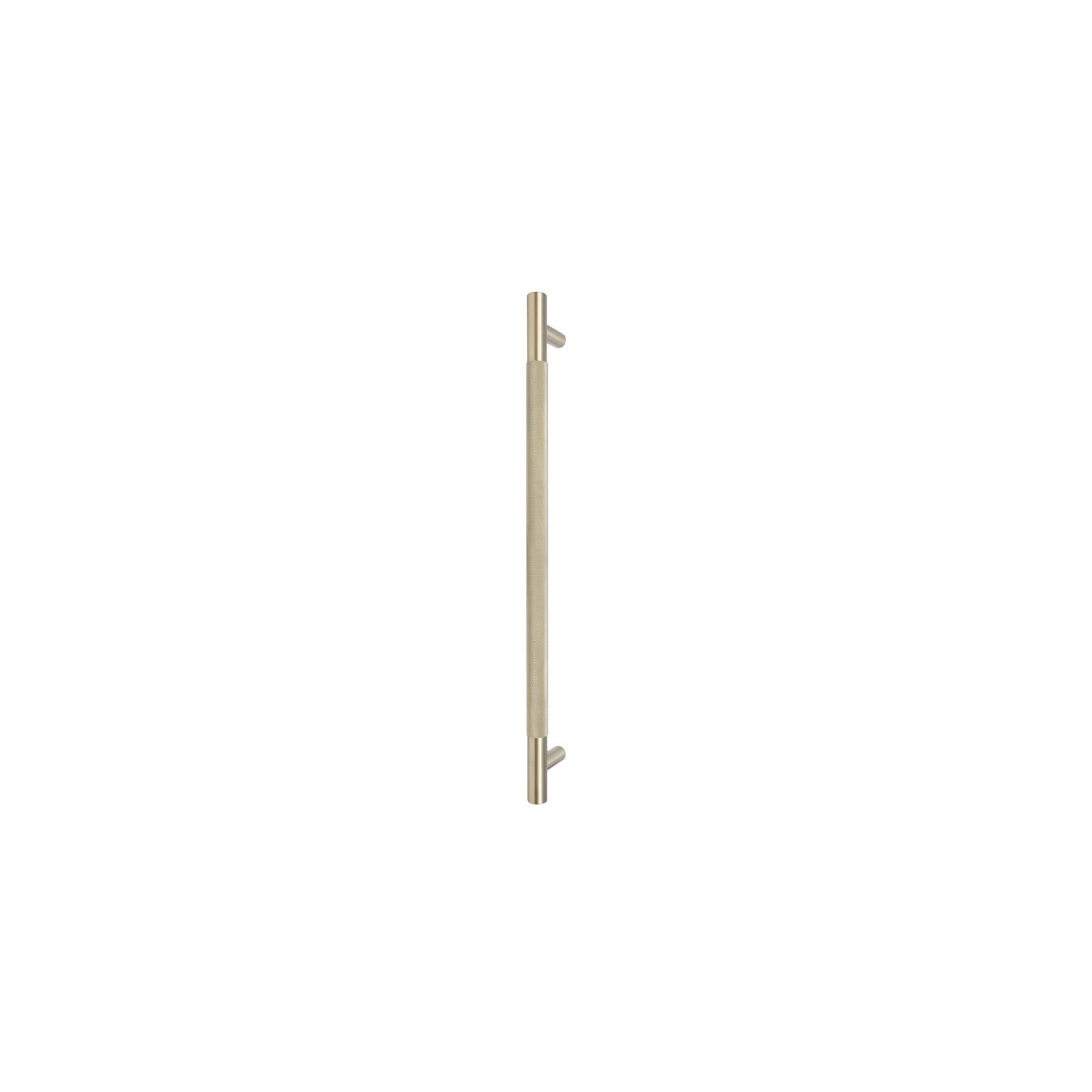 Sento Pull Handle 450mm - Diamond Knurl - Rear Fixed - Unlacquered Satin Brass