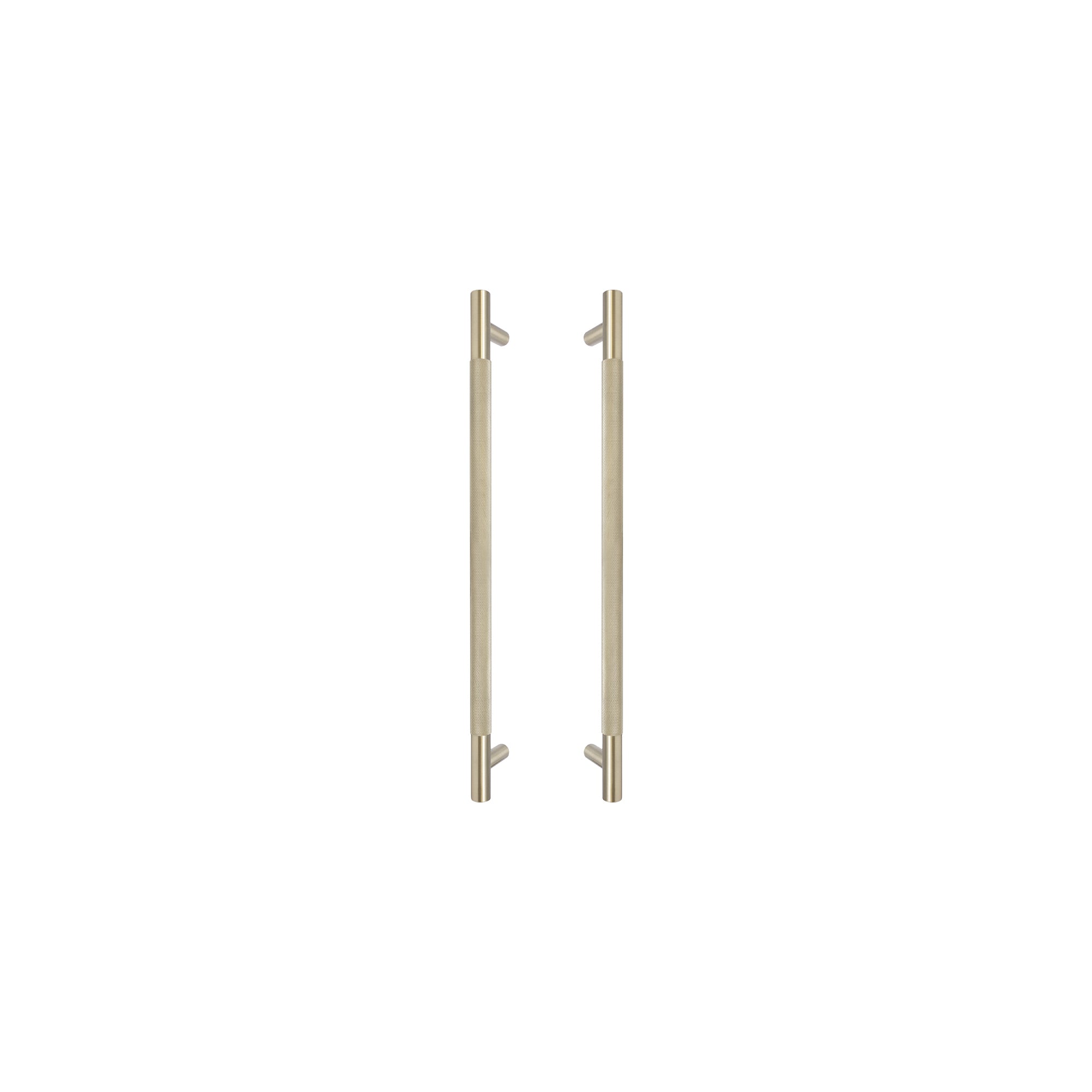 Sento Pull Handle 450mm - Diamond Knurl - Unlacquered Satin Brass