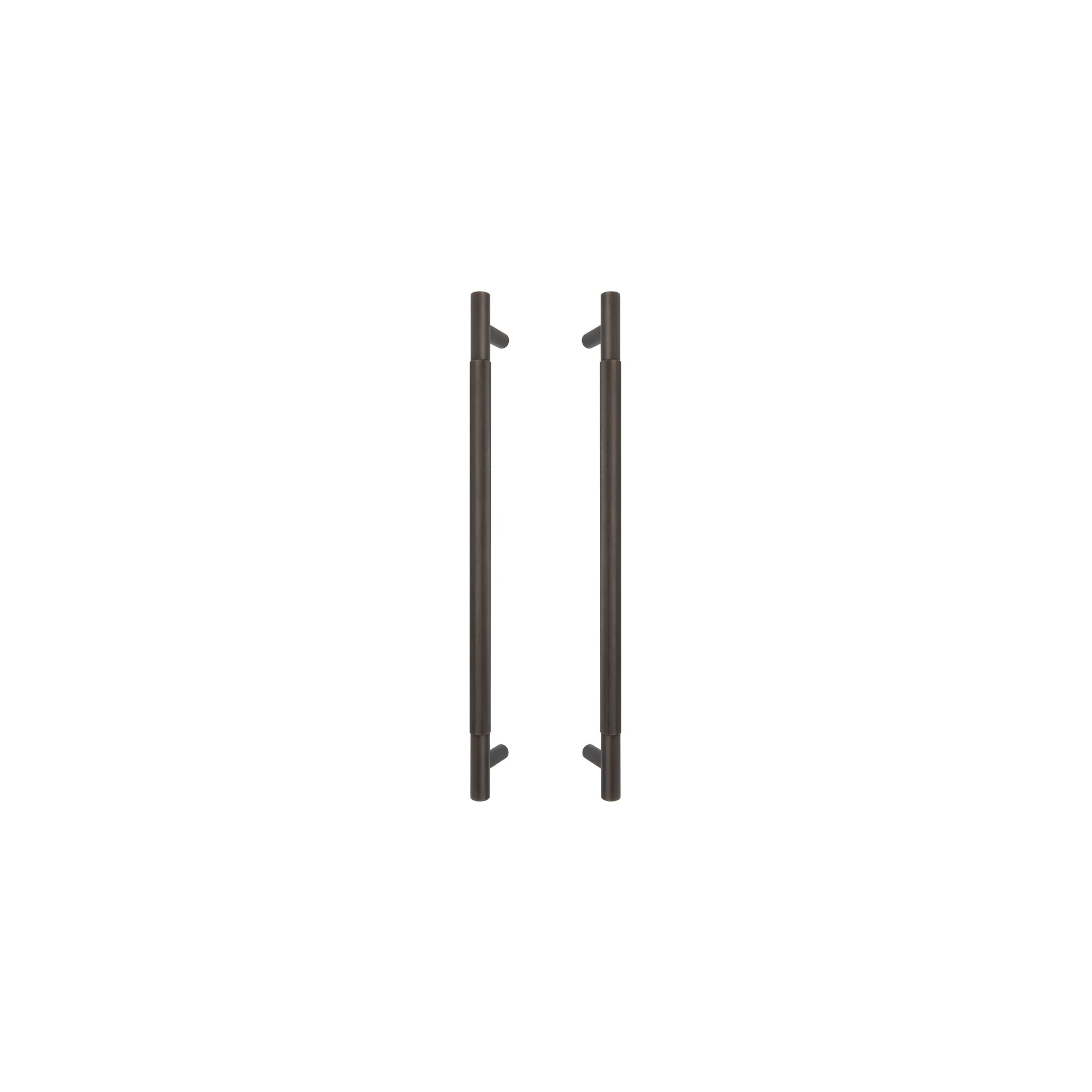 Sento Pull Handle 450mm - Linear Knurl - Dark Roman Brass