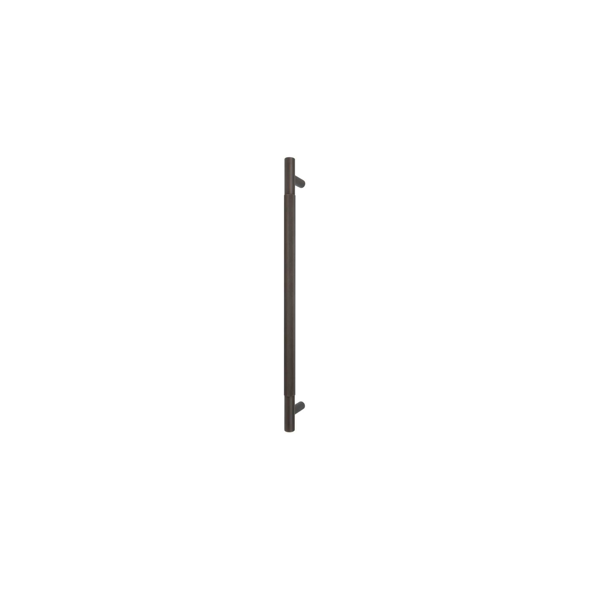 Sento Pull Handle 450mm - Linear Knurl - Face Fixed - Dark Roman Brass