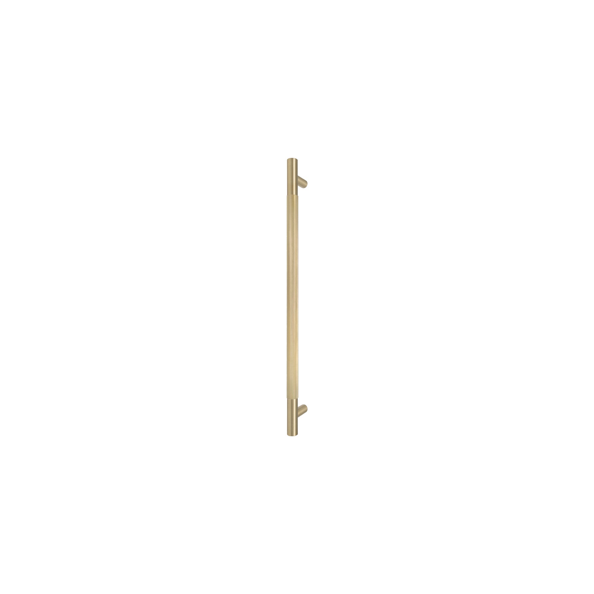 Sento Pull Handle 450mm - Linear Knurl - Face Fixed - Matt Satin Brass