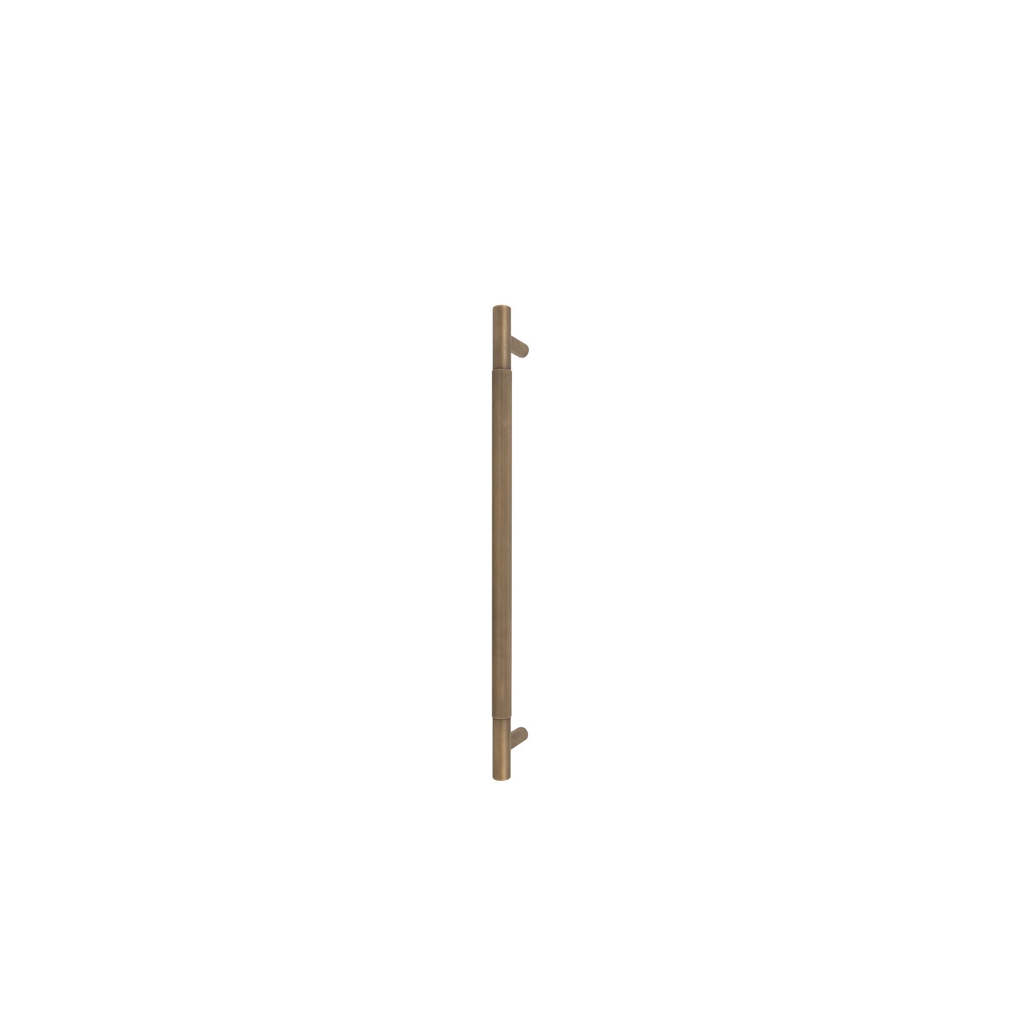 Sento Pull Handle 450mm - Linear Knurl - Rear Fixed - Roman Brass