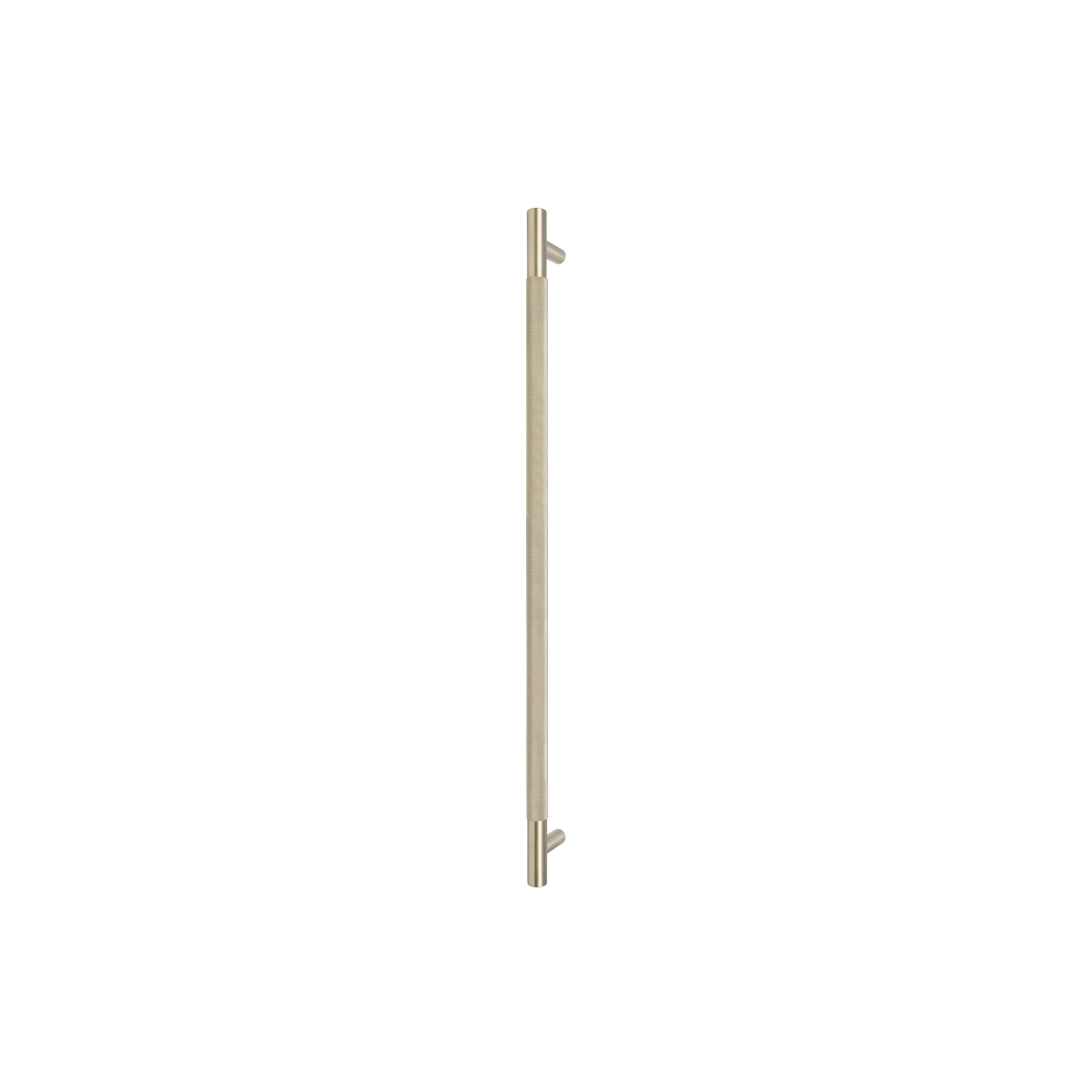 Sento Pull Handle 600mm - Diamond Knurl - Face Fixed - Unlacquered Satin Brass