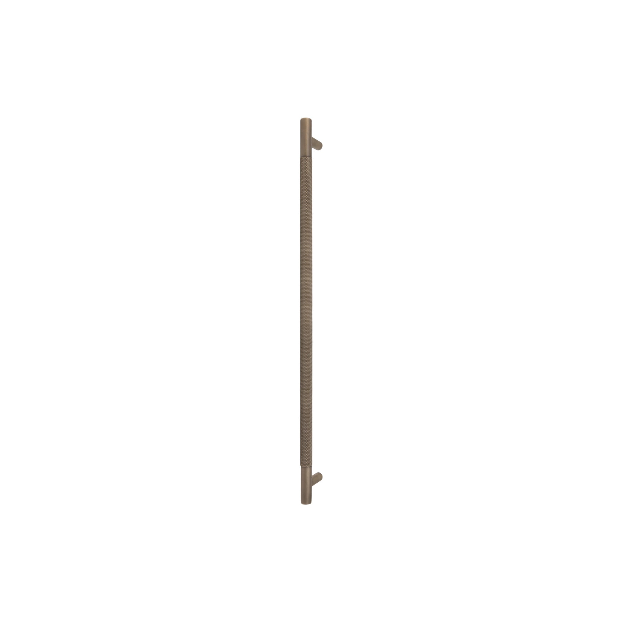 Sento Pull Handle 600mm - Diamond Knurl - Rear Fixed - Roman Brass