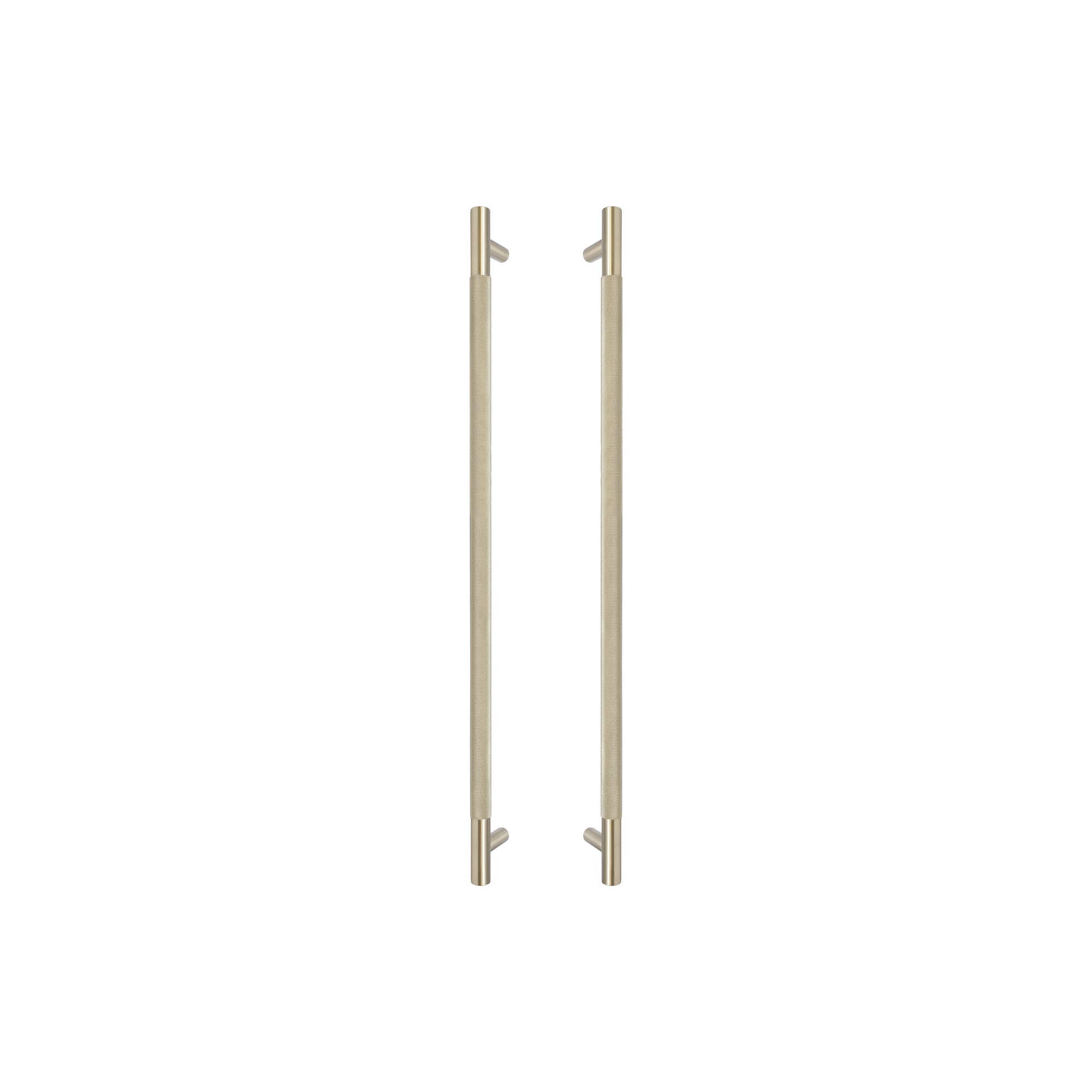Sento Pull Handle 600mm - Diamond Knurl - Unlacquered Satin Brass