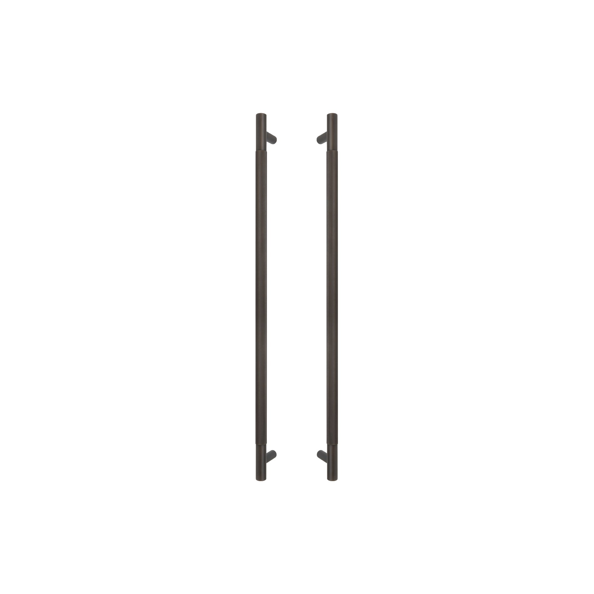 Sento Pull Handle 600mm - Linear Knurl - Dark Roman Brass