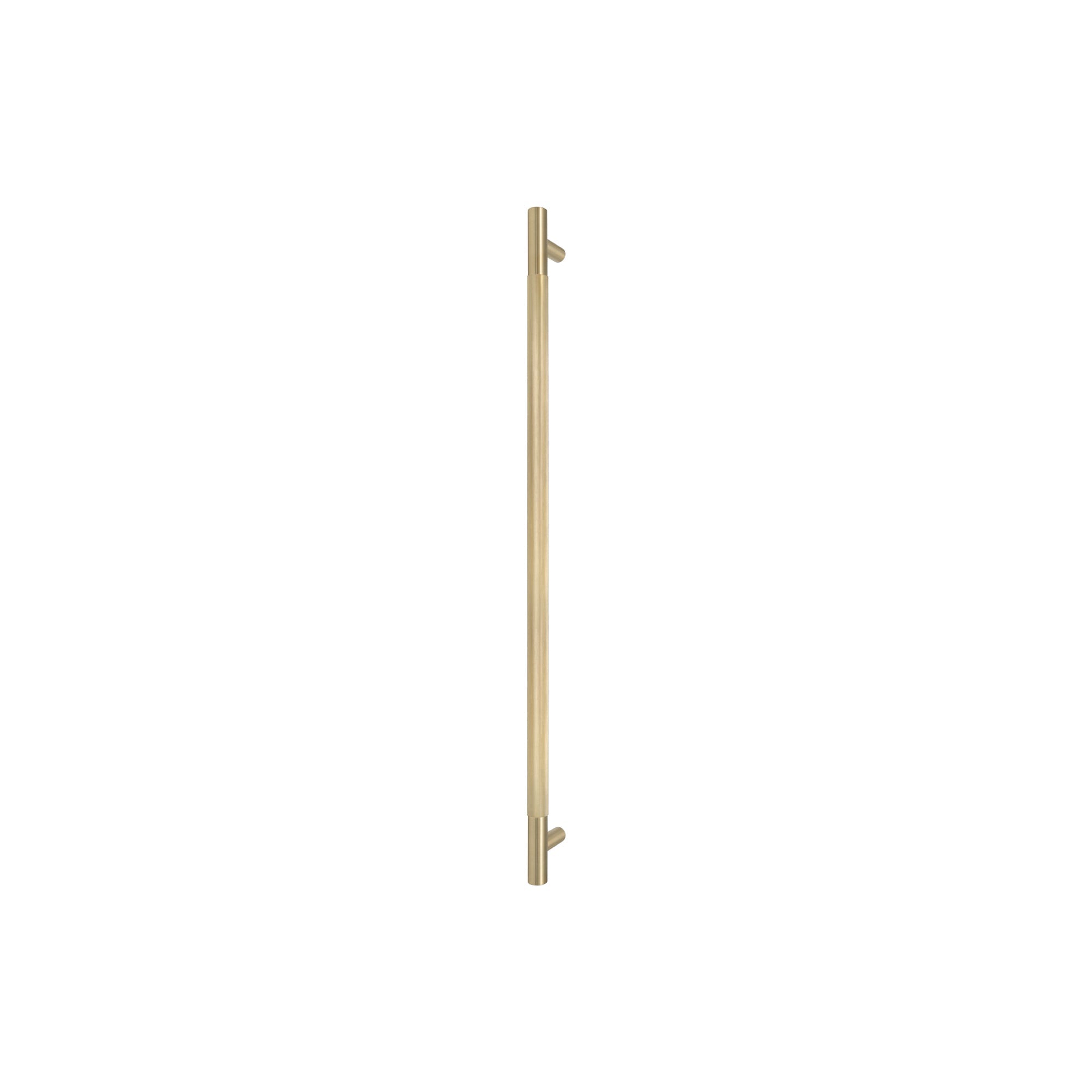 Sento Pull Handle 600mm - Linear Knurl - Face Fixed - Matt Satin Brass