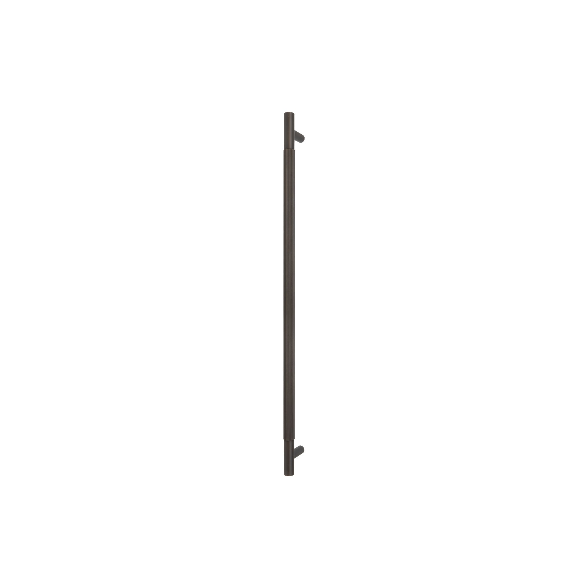 Sento Pull Handle 600mm - Linear Knurl - Rear Fixed - Dark Roman Brass