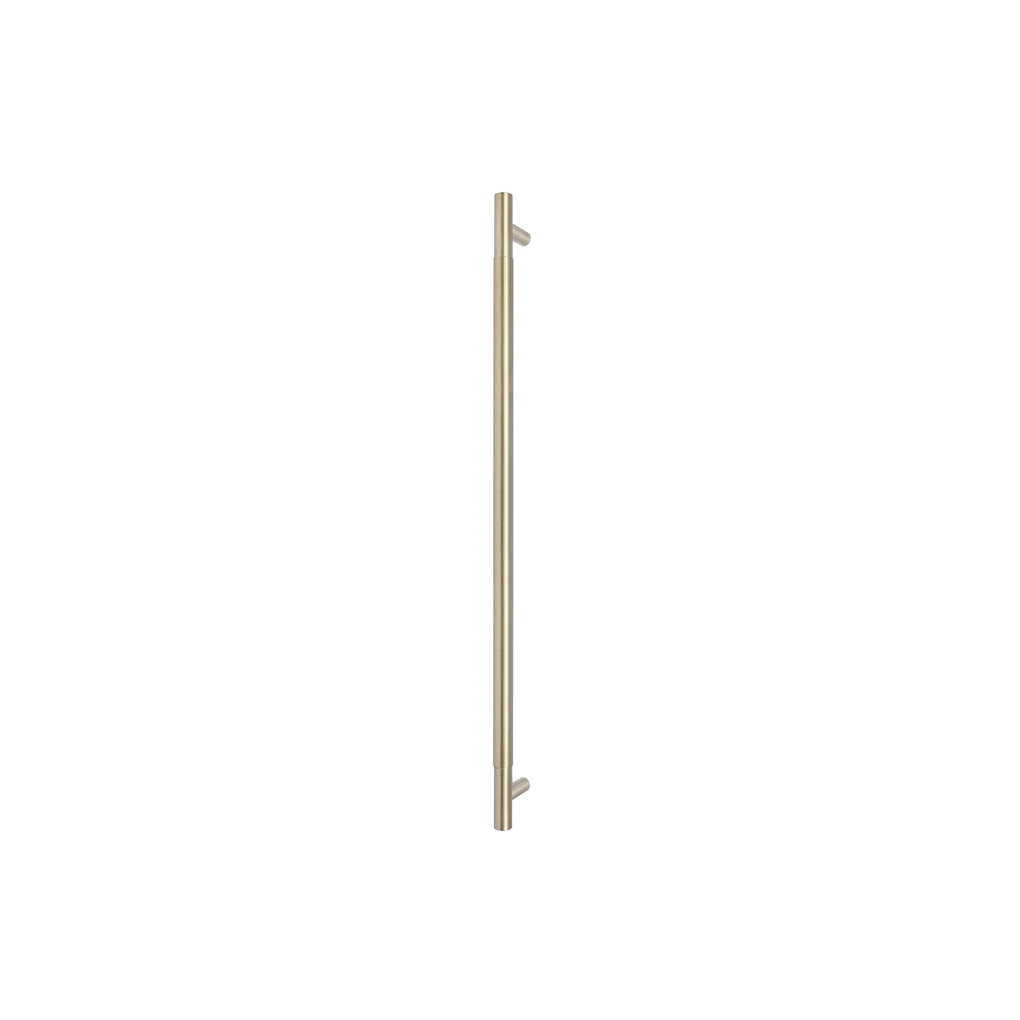 Sento Pull Handle 600mm - Plain - Face Fixed - Unlacquered Satin Brass