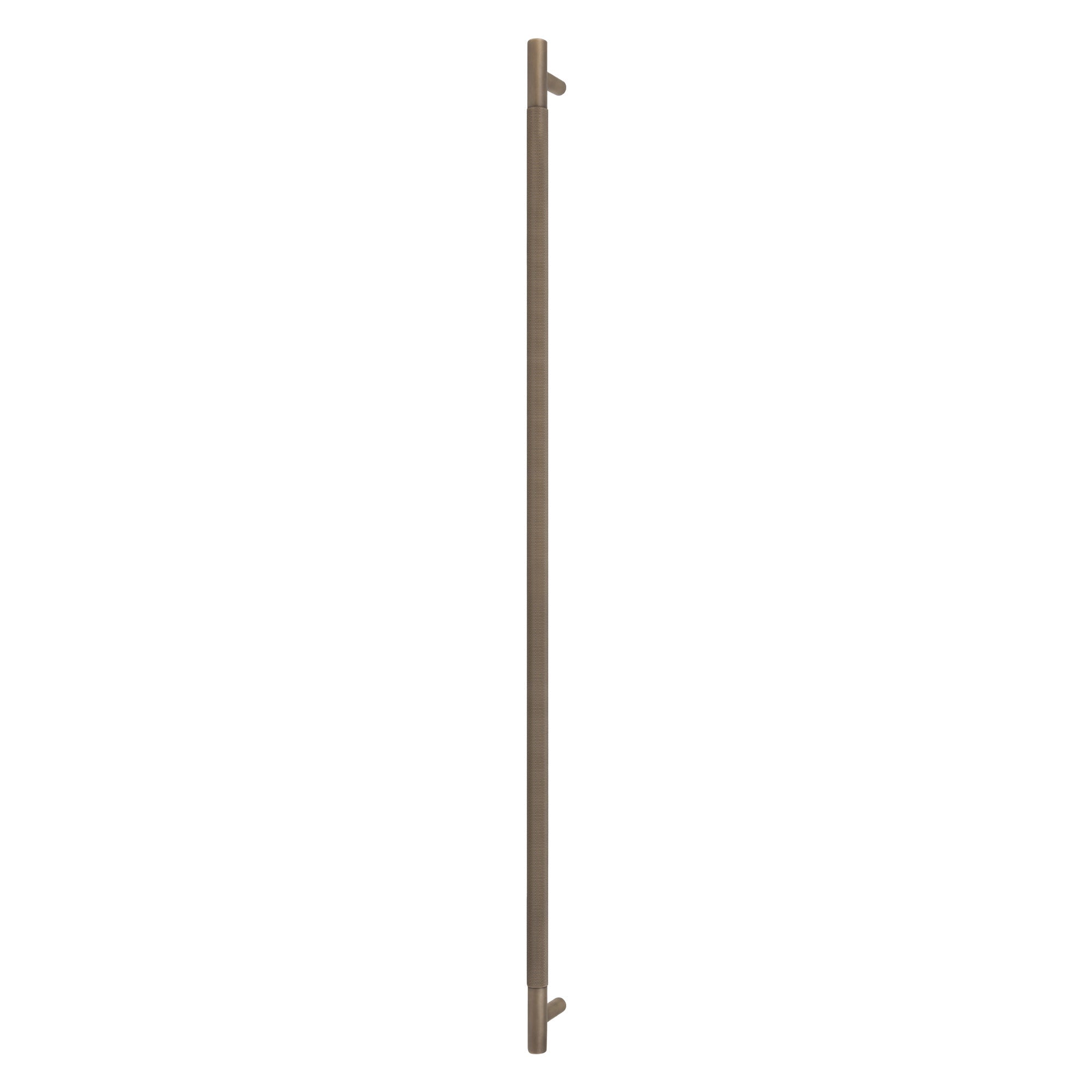 Sento Pull Handle 900mm - Diamond Knurl - Face Fixed - Roman Brass