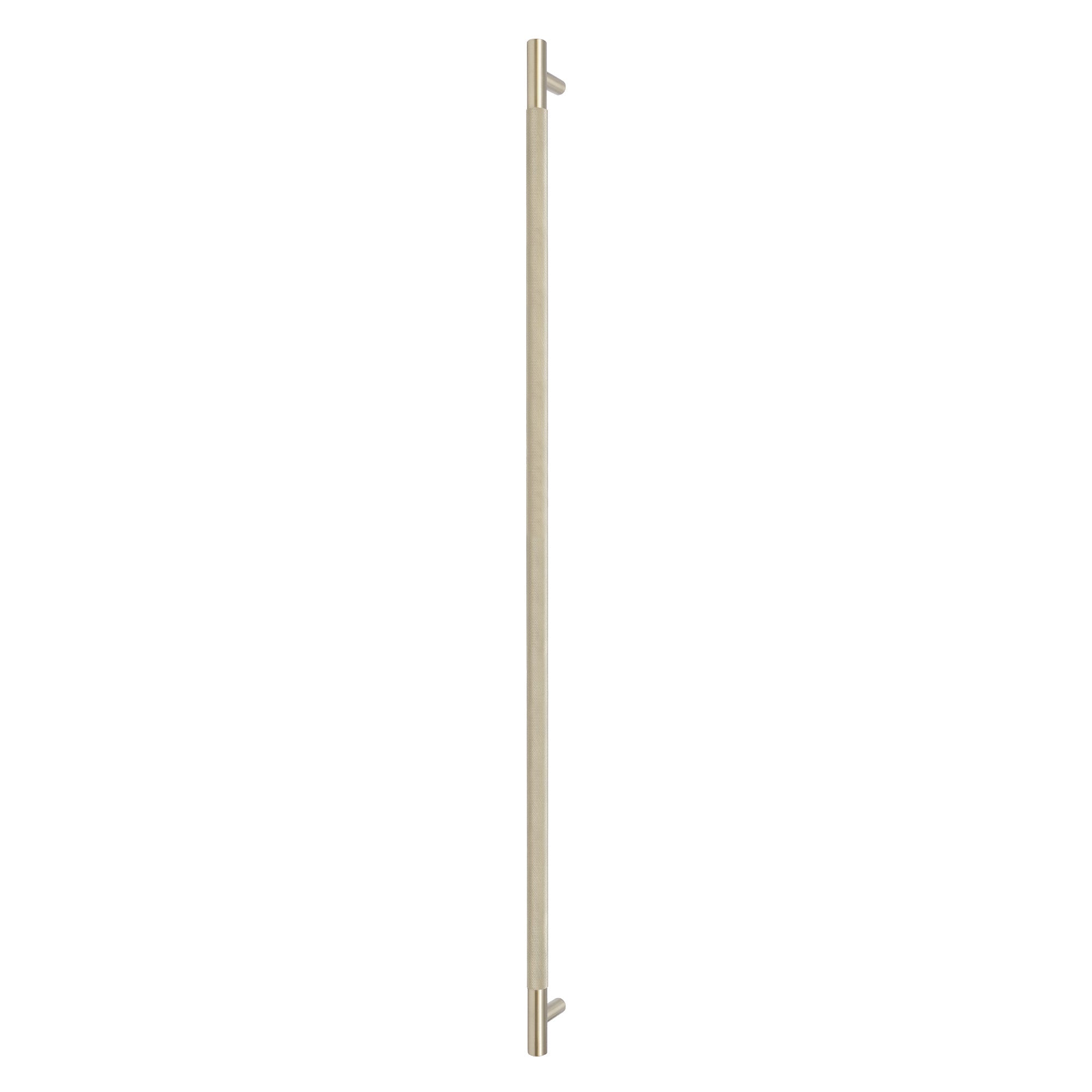 Sento Pull Handle 900mm - Diamond Knurl - Face Fixed - Unlacquered Satin Brass