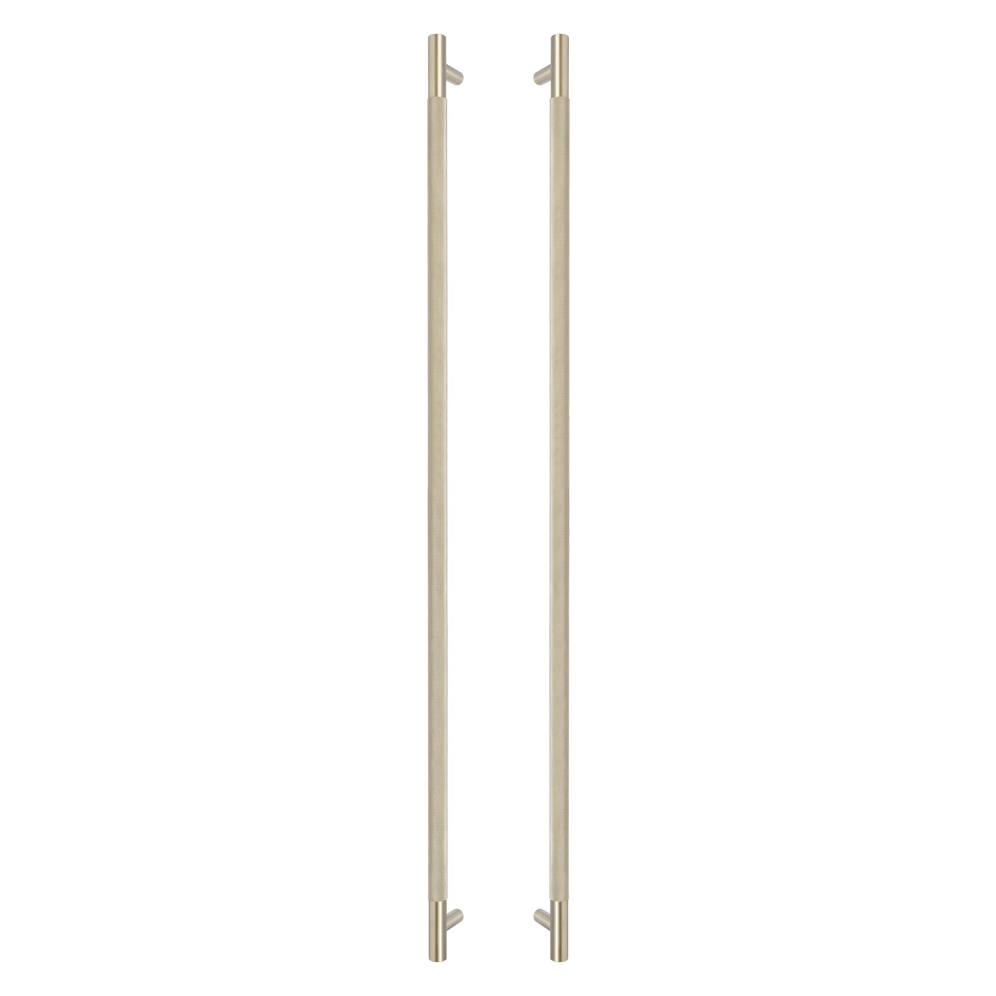 Sento Pull Handle 900mm - Diamond Knurl - Unlacquered Satin Brass