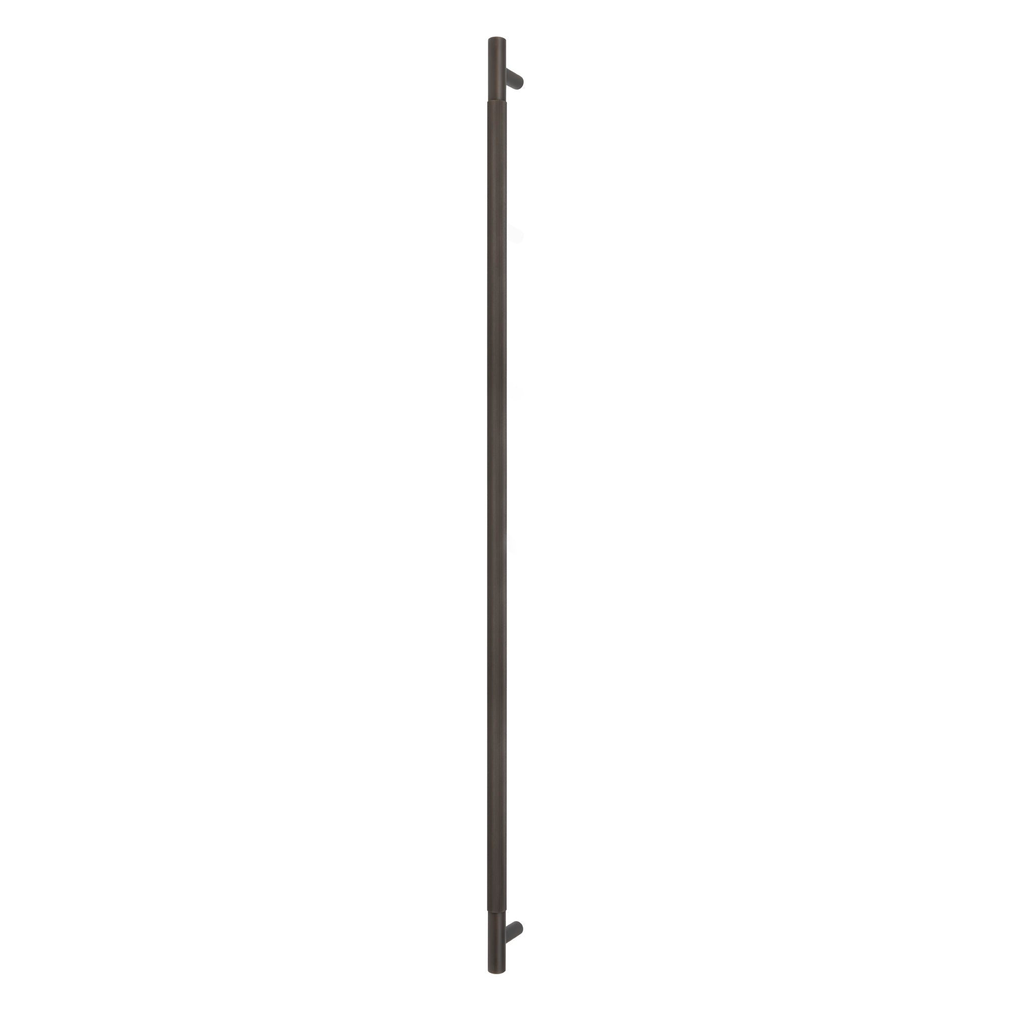 Sento Pull Handle 900mm - Linear Knurl - Face Fixed - Dark Roman Brass