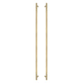 Sento Pull Handle 900mm - Linear Knurl - Matt Satin Brass