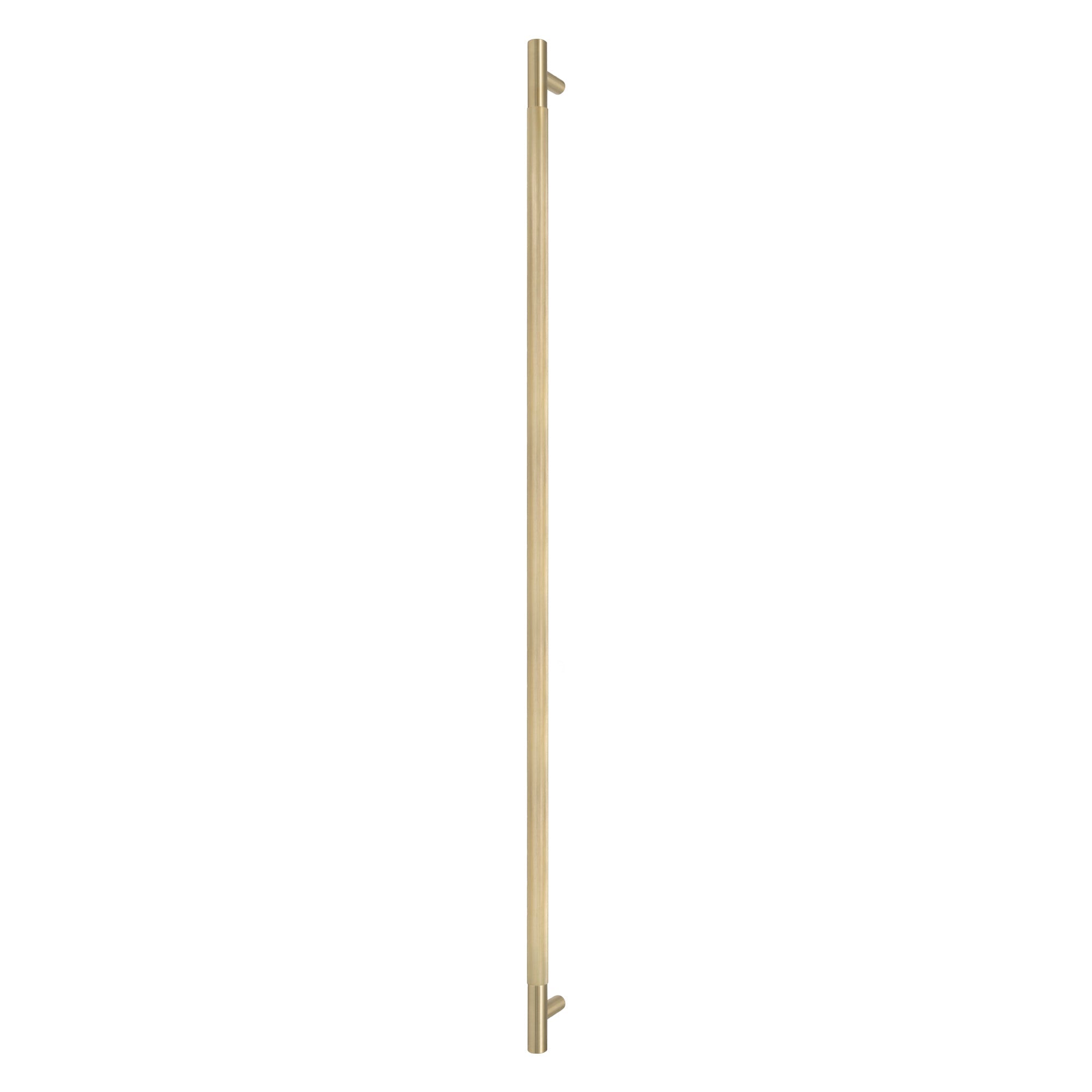 Sento Pull Handle 900mm - Linear Knurl - Rear Fixed - Matt Satin Brass