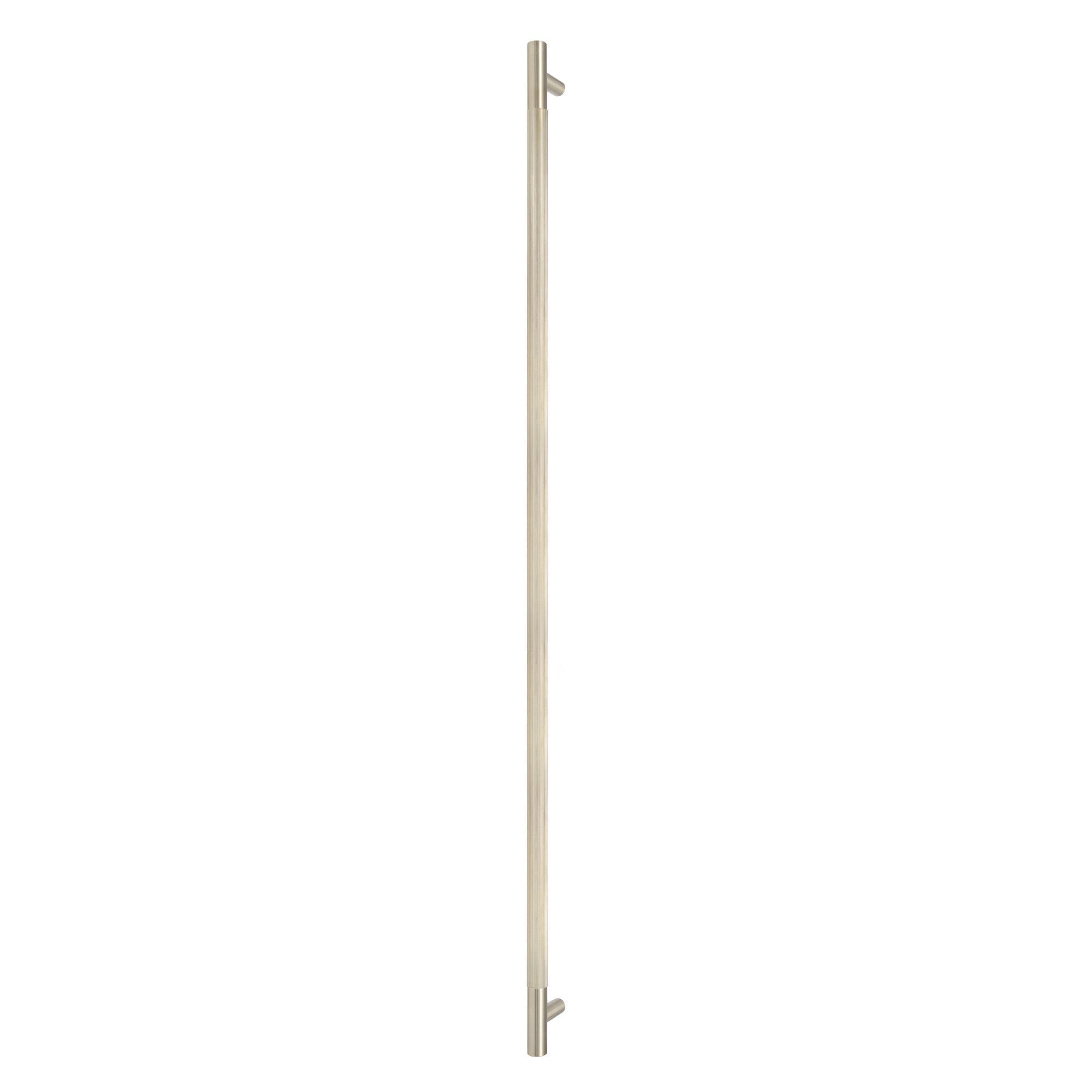 Sento Pull Handle 900mm - Linear Knurl - Rear Fixed - Unlacquered Satin Brass