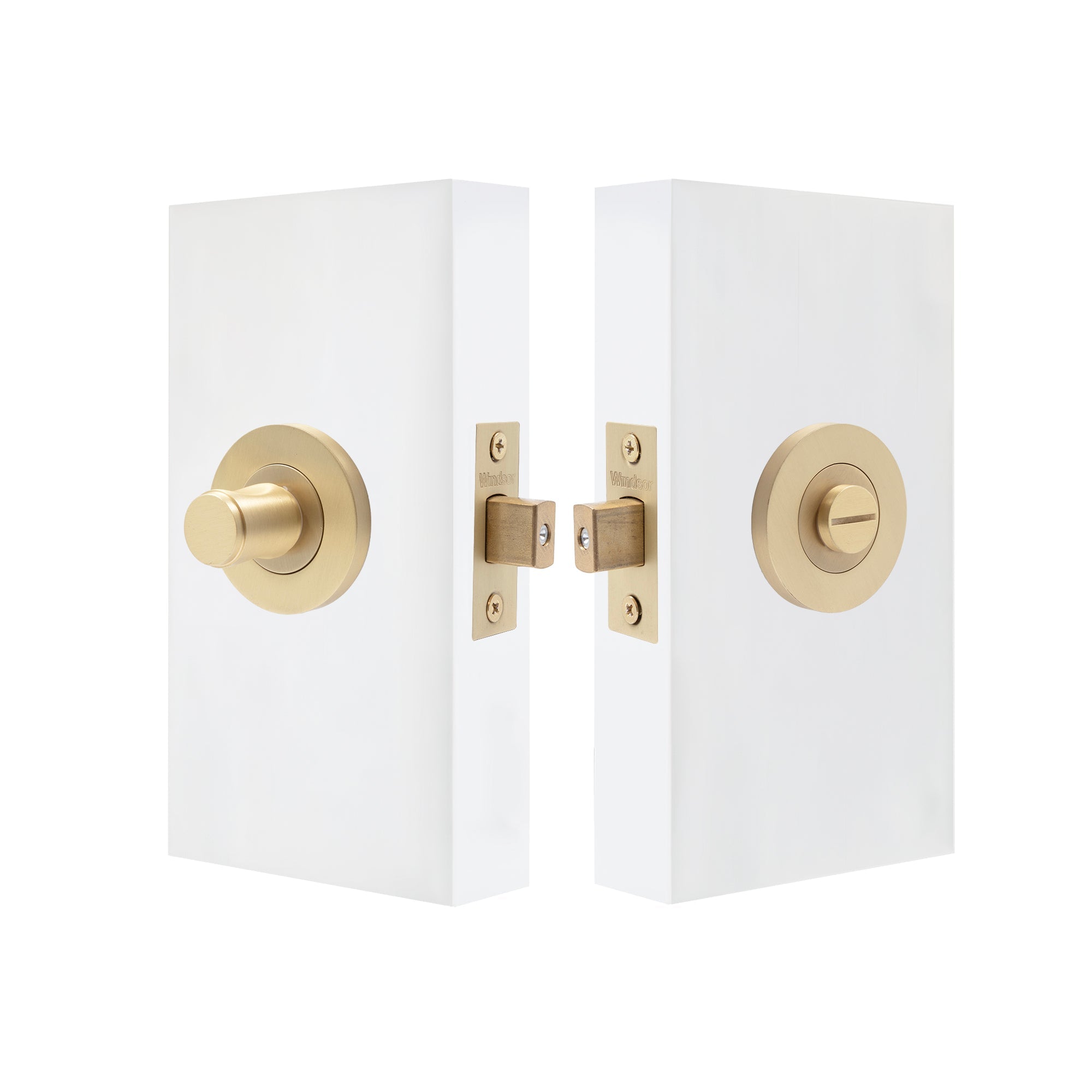 NIDO - Privacy Set 57mm Backset - Plain - Unlacquered Satin Brass