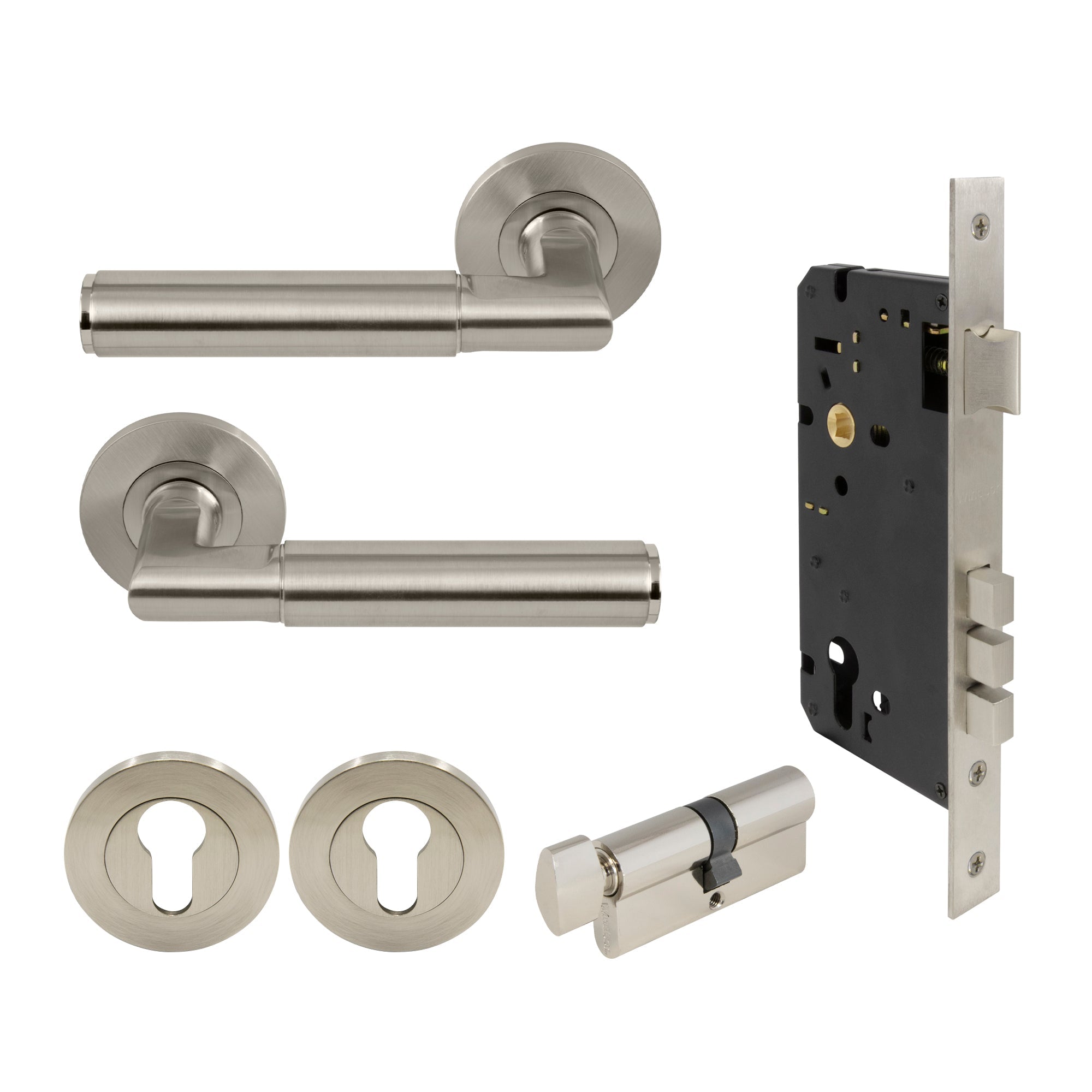 Lumina Entrance Set - Plain - Brushed Nickel